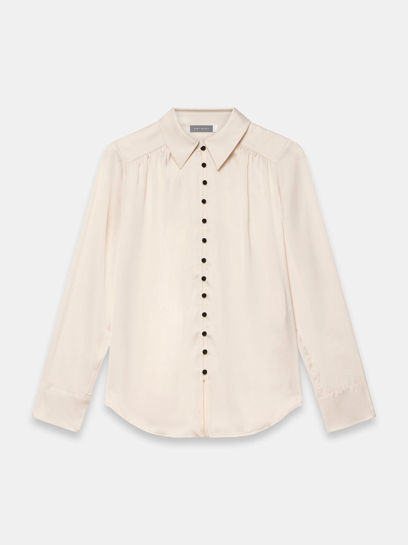 Image 5 of 6 of Mint Velvet Cream Contrast Satin Shirt