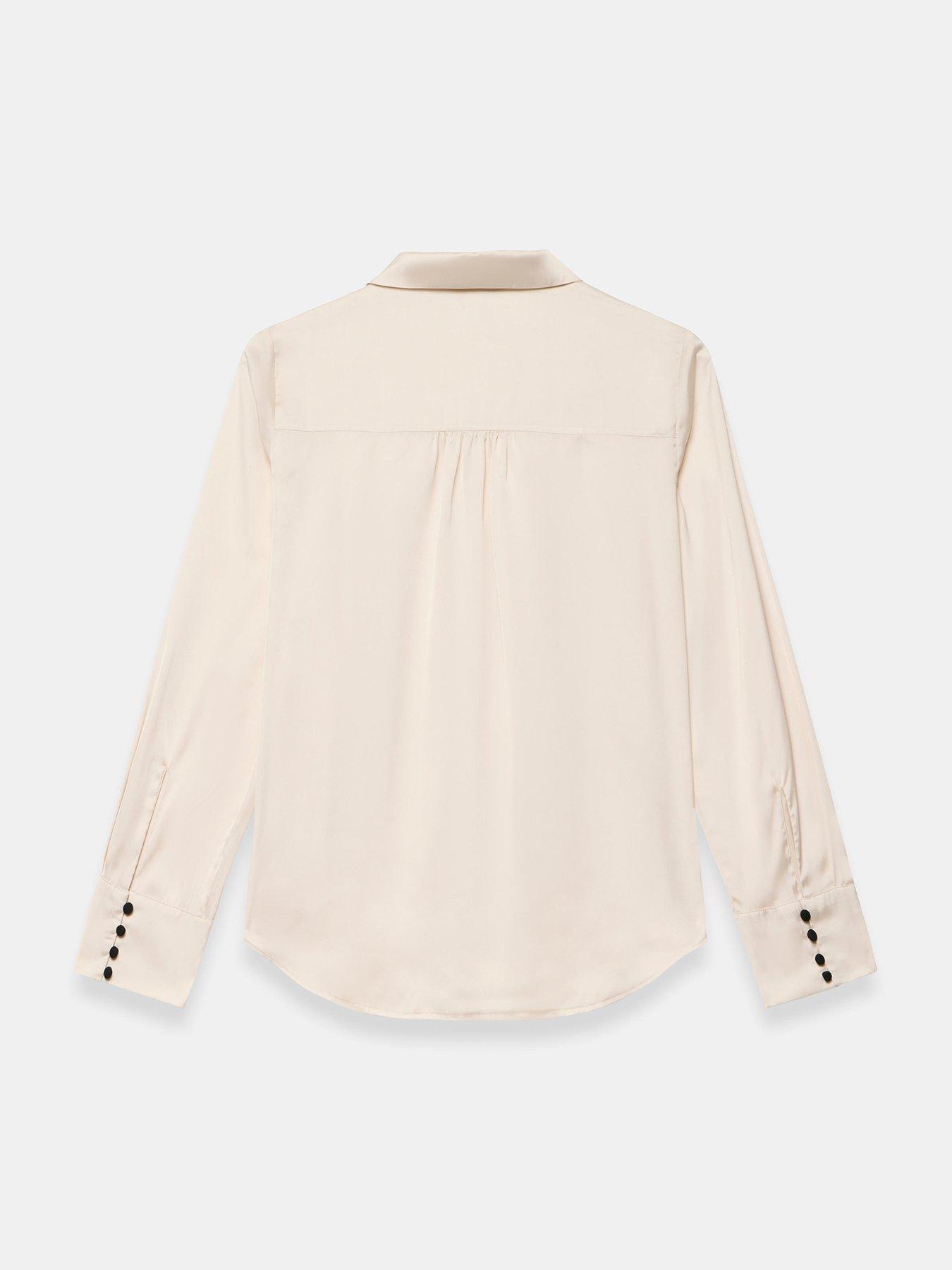 Image 6 of 6 of Mint Velvet Cream Contrast Satin Shirt