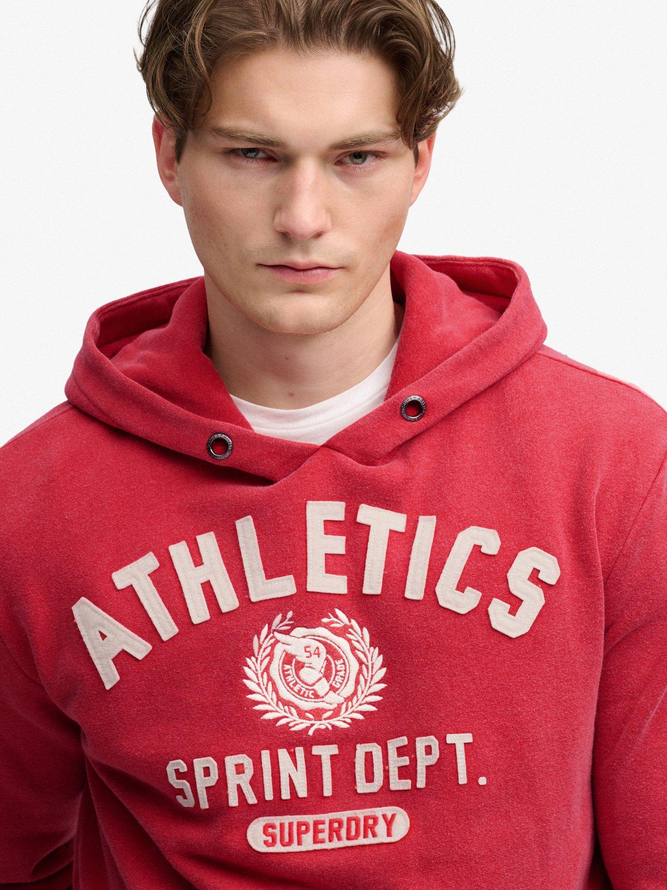 Image 5 of 6 of Superdry Mens Track Relaxed Fit Logo Hoodie - Red