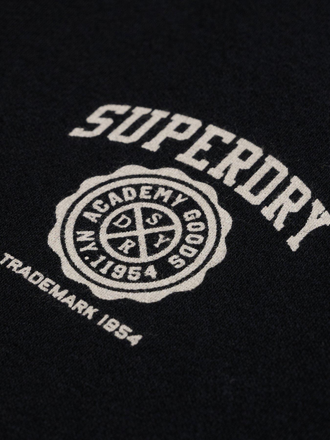 Image 6 of 6 of Superdry Mens Loose Full Zip Ribbed Cuff Track Top - Black