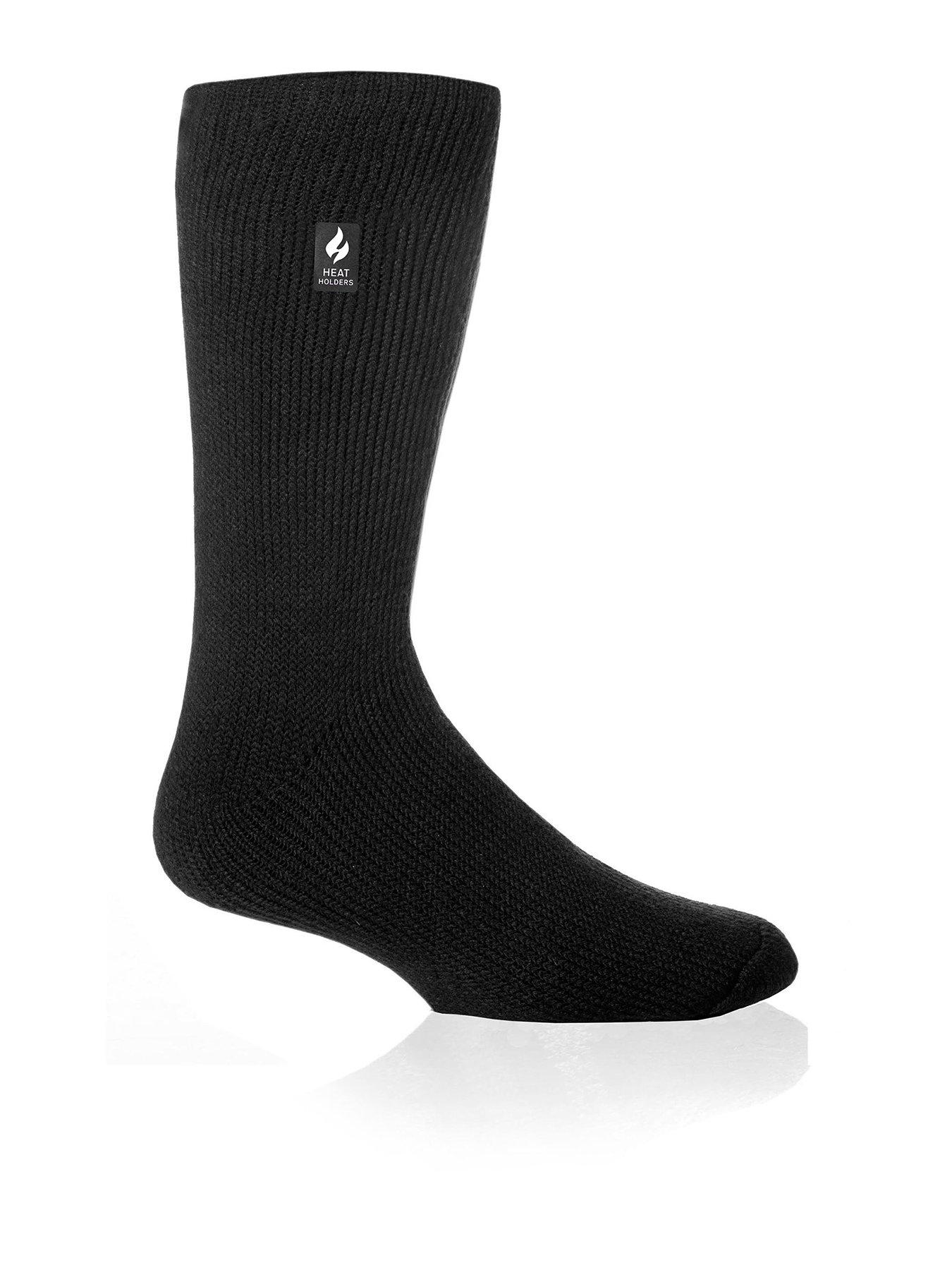 Image 1 of 3 of Heat Holders Mens Finch Brushed Plain Socks - Black
