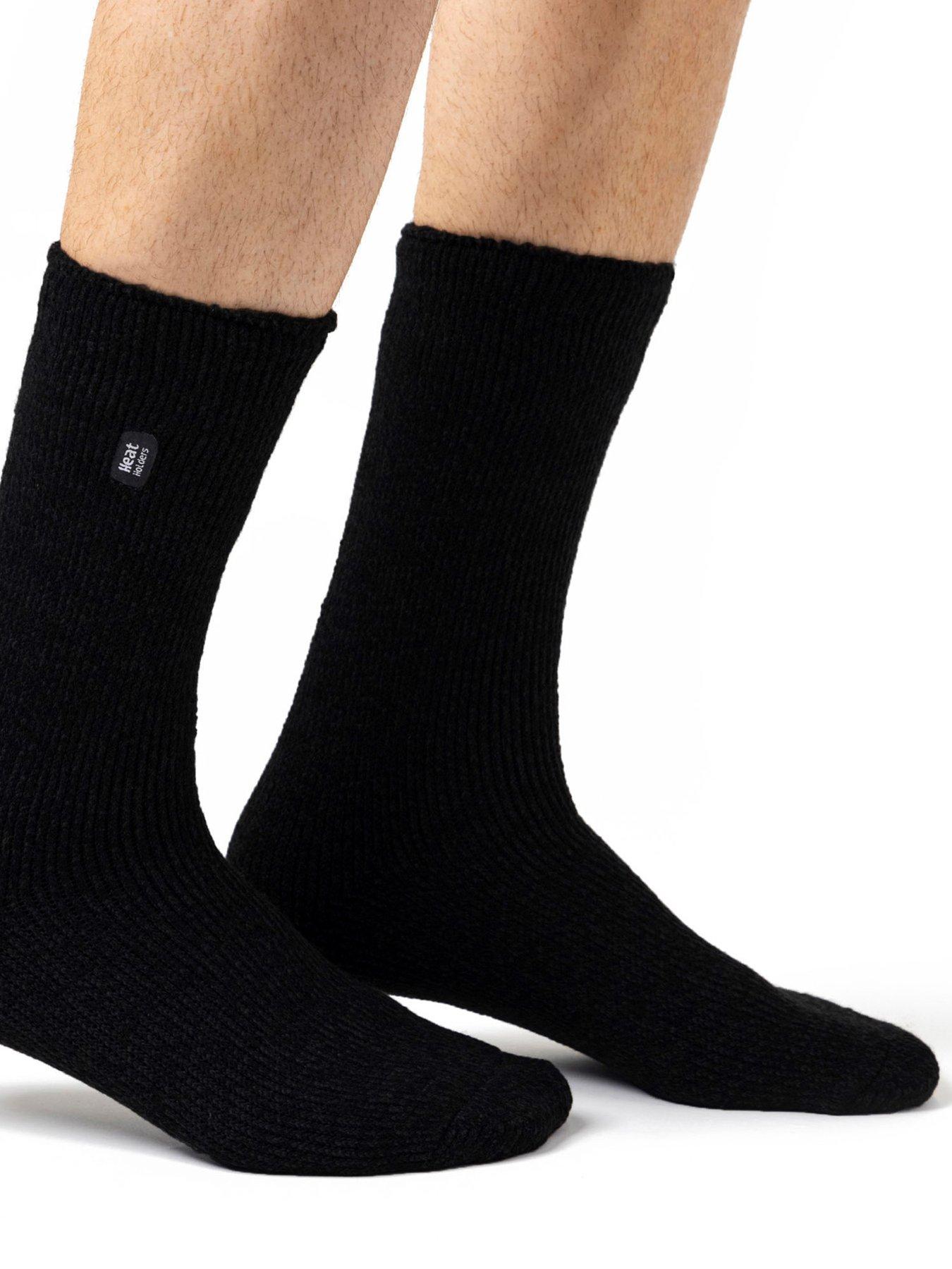 Image 2 of 3 of Heat Holders Mens Finch Brushed Plain Socks - Black