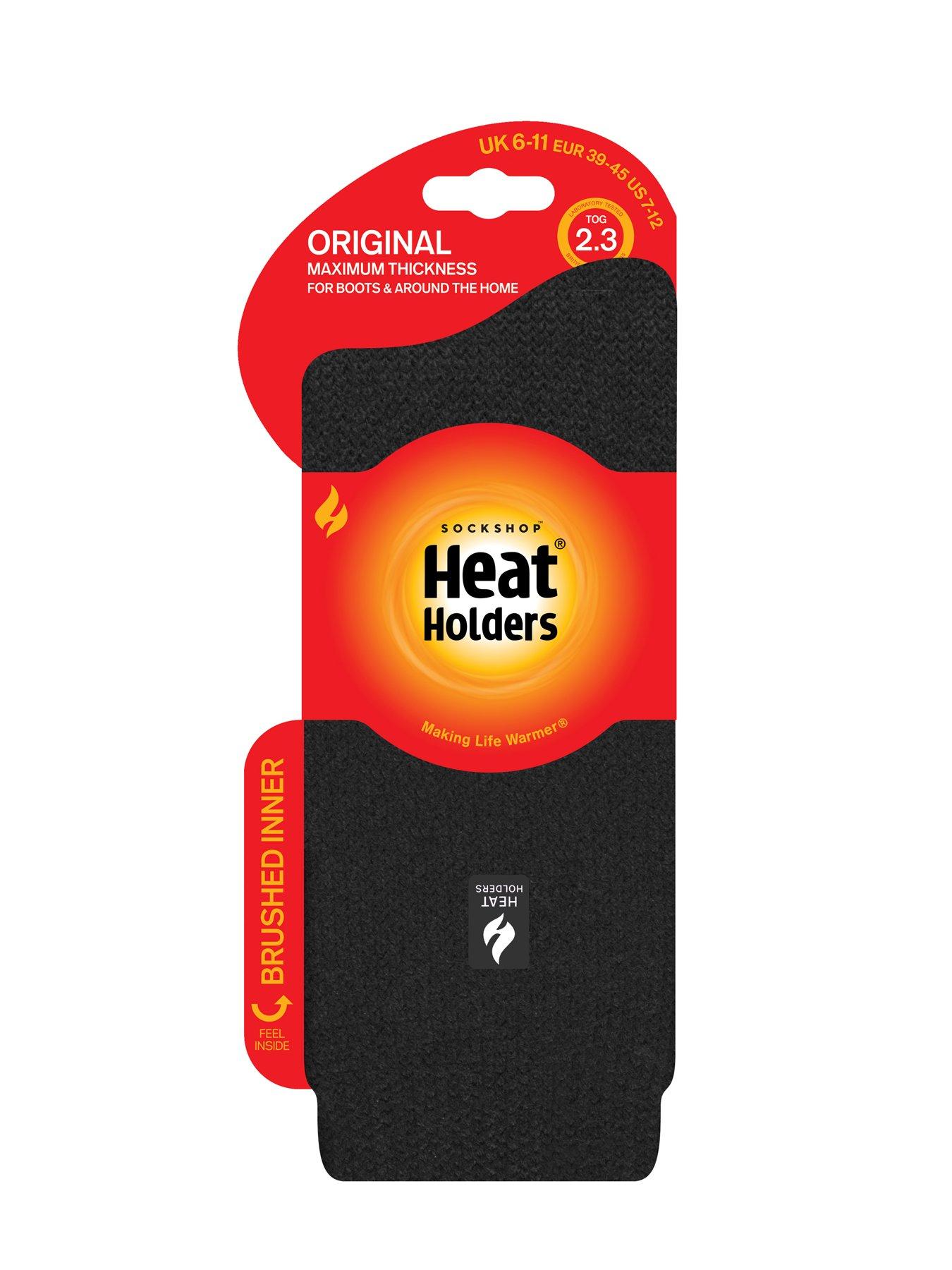 Image 3 of 3 of Heat Holders Mens Finch Brushed Plain Socks - Black