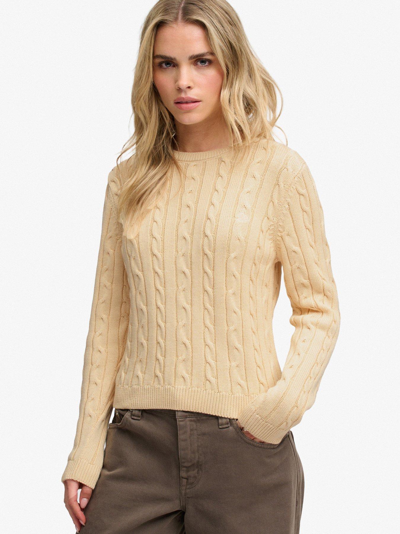 Image 1 of 7 of Superdry Superdry Essentials Sd&amp;co Cable Jumper - Yellow