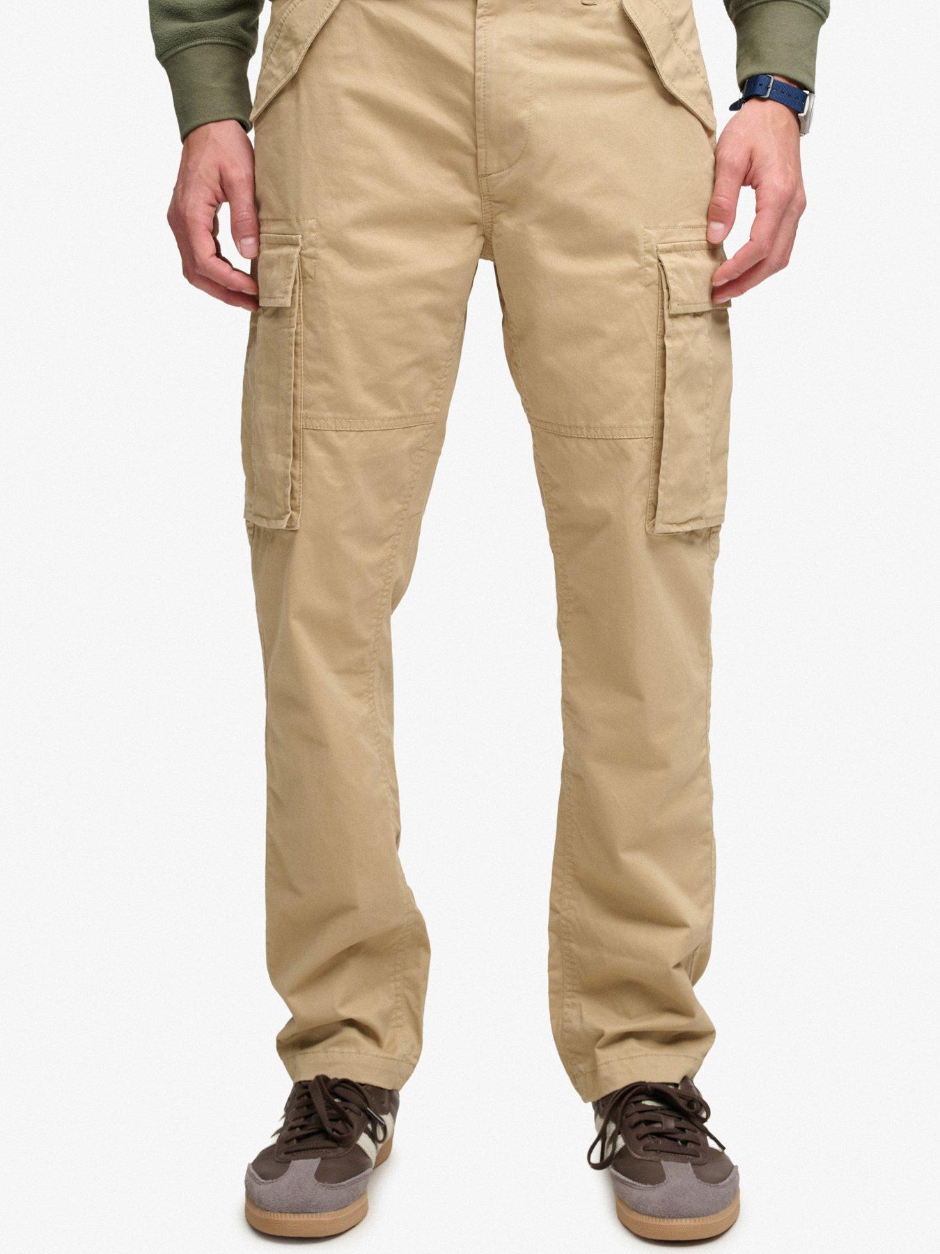 Image 1 of 6 of Superdry Mens Slim Taper Cargo Trousers - Beige