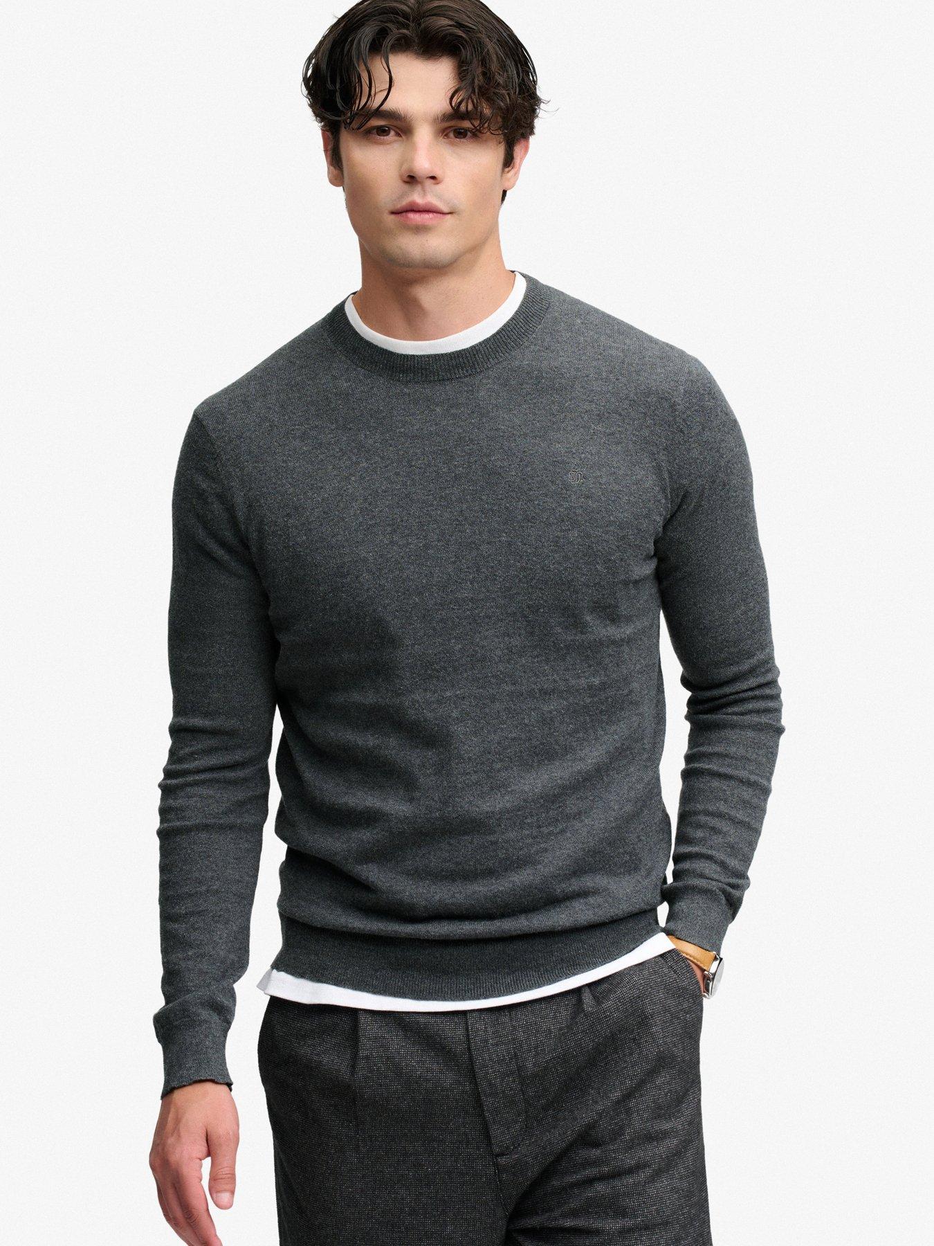 Superdry Men's Iron Grey Marl Essential Lw Wool Blend Knit - Image 4