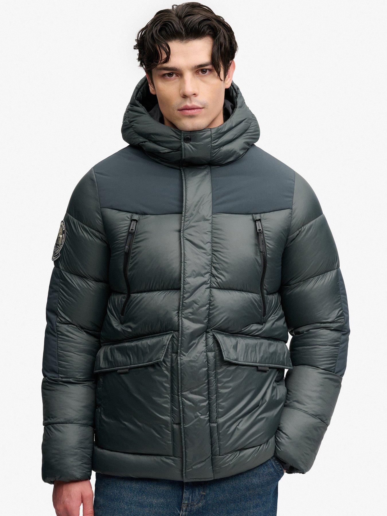 Image 1 of 7 of Superdry Superdry City Baffle Parka - Green
