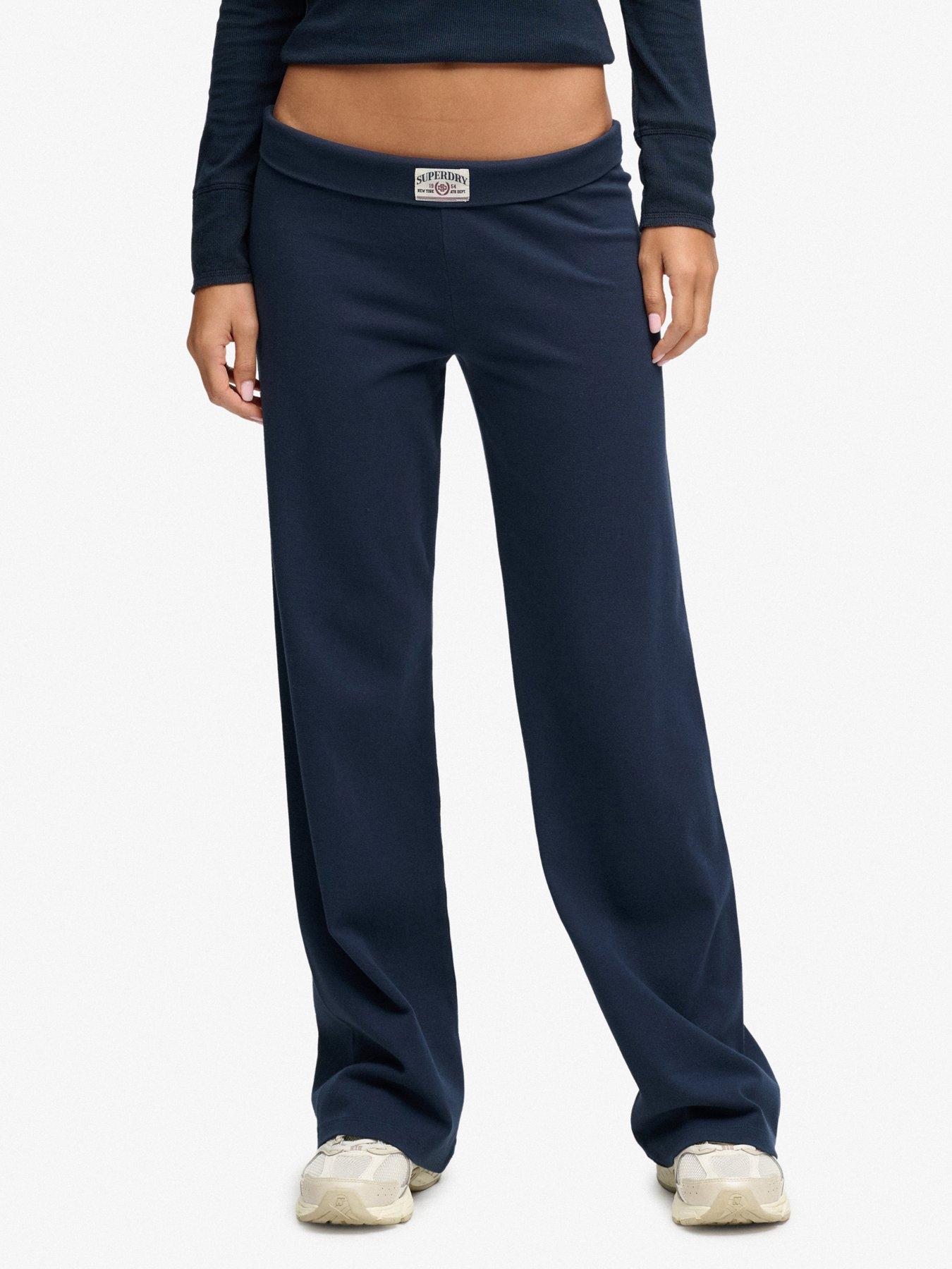 Image 1 of 5 of Superdry Superdry Ath Ess Fold Over Joggers - Navy