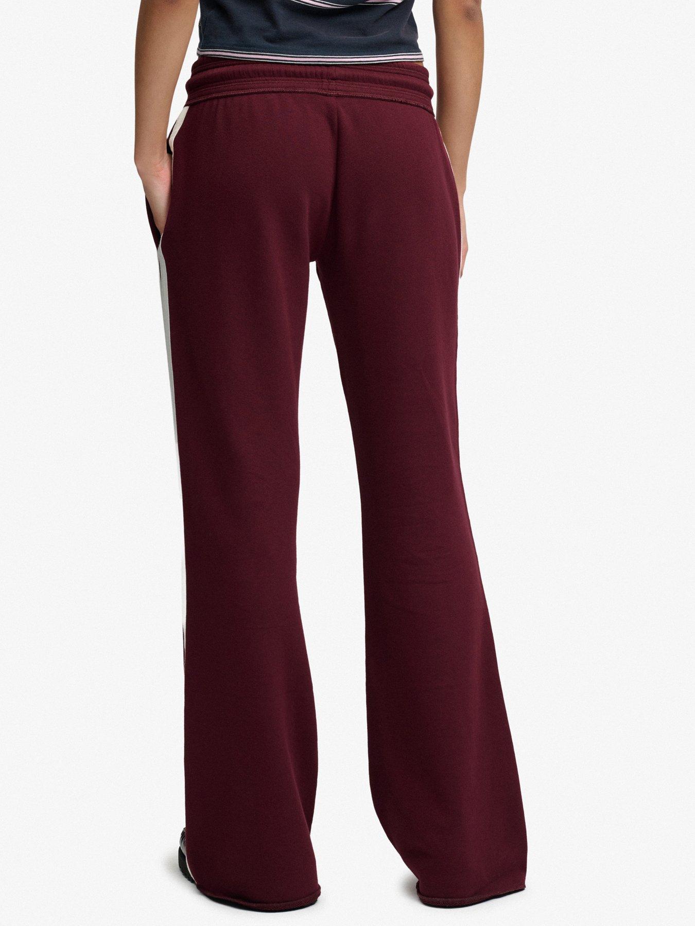 Image 2 of 6 of Superdry Superdry Ath Ess Stripe Flare Joggers - Red