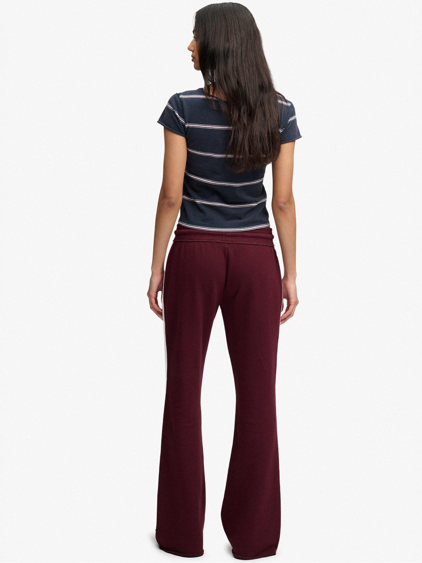 Image 4 of 6 of Superdry Superdry Ath Ess Stripe Flare Joggers - Red