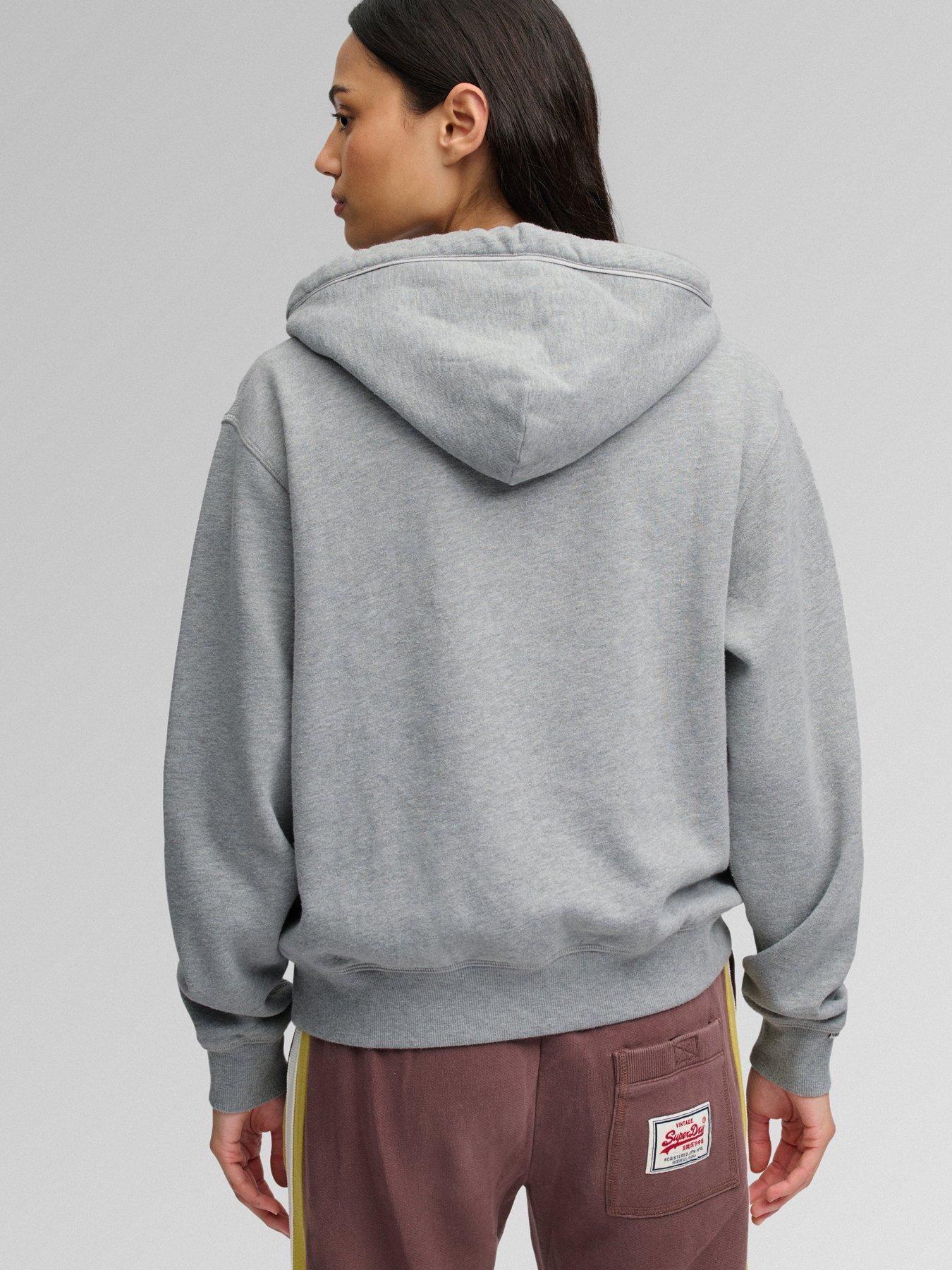 Image 2 of 6 of Superdry Womens Athletic Essential Applique Cropped Hoodie - Grey
