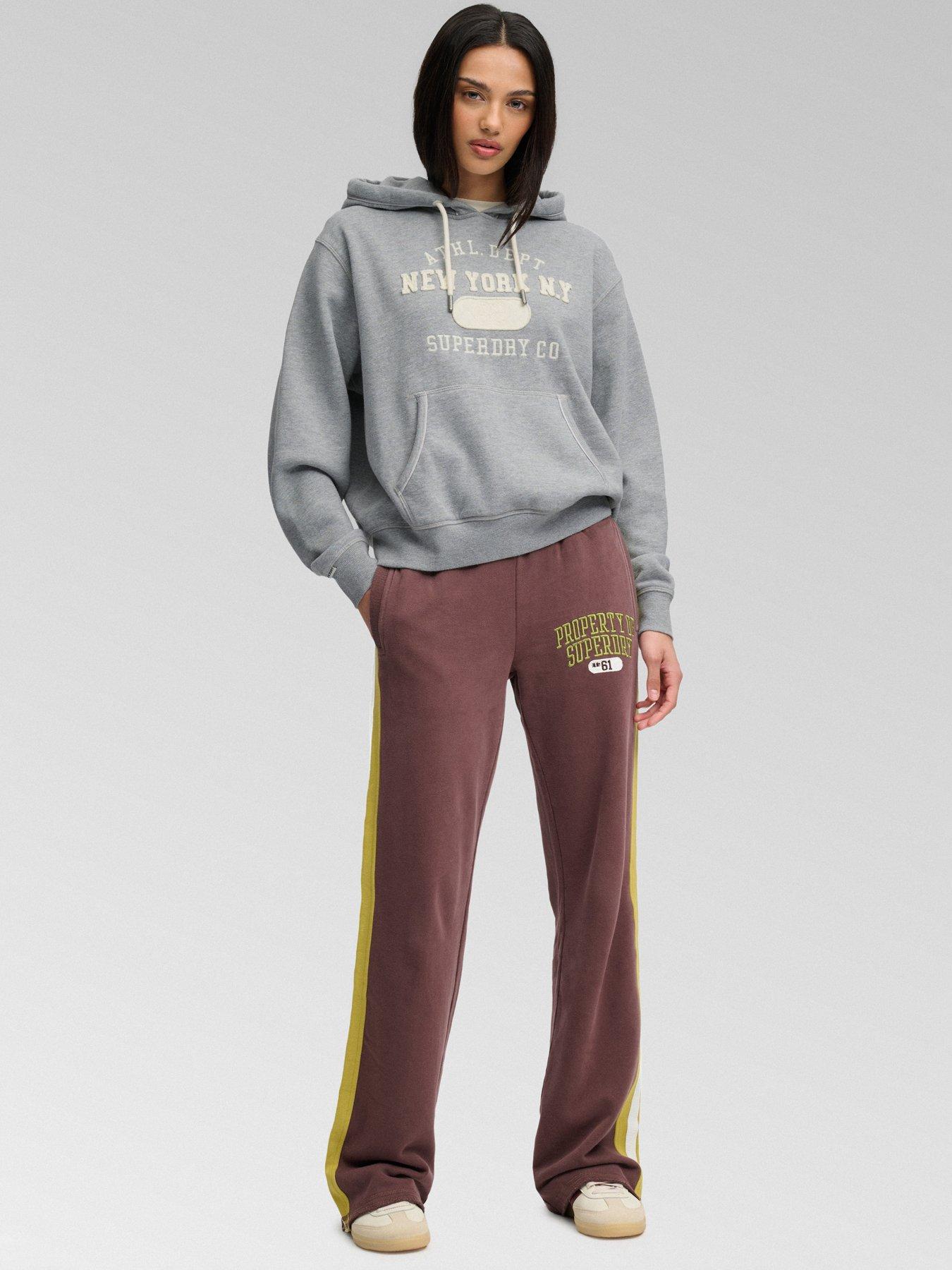 Image 3 of 6 of Superdry Womens Athletic Essential Applique Cropped Hoodie - Grey