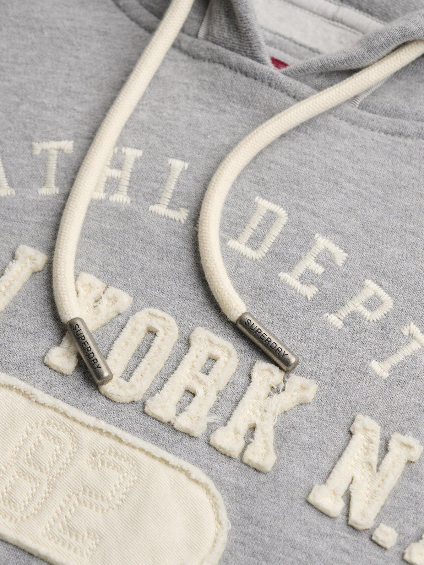 Image 6 of 6 of Superdry Womens Athletic Essential Applique Cropped Hoodie - Grey