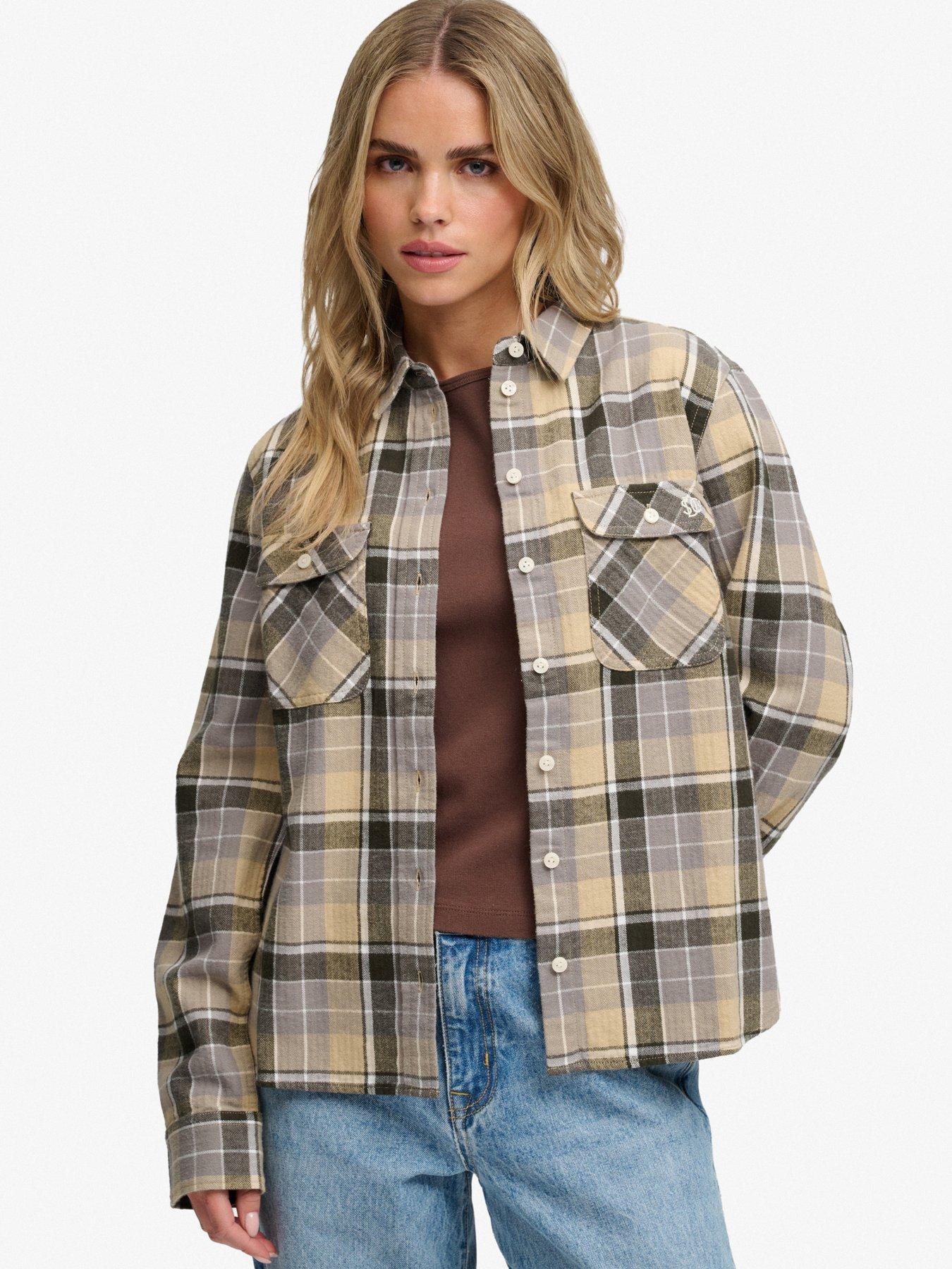 Image 1 of 6 of Superdry Superdry Lumberjack Check Flannel Shirt - Brown