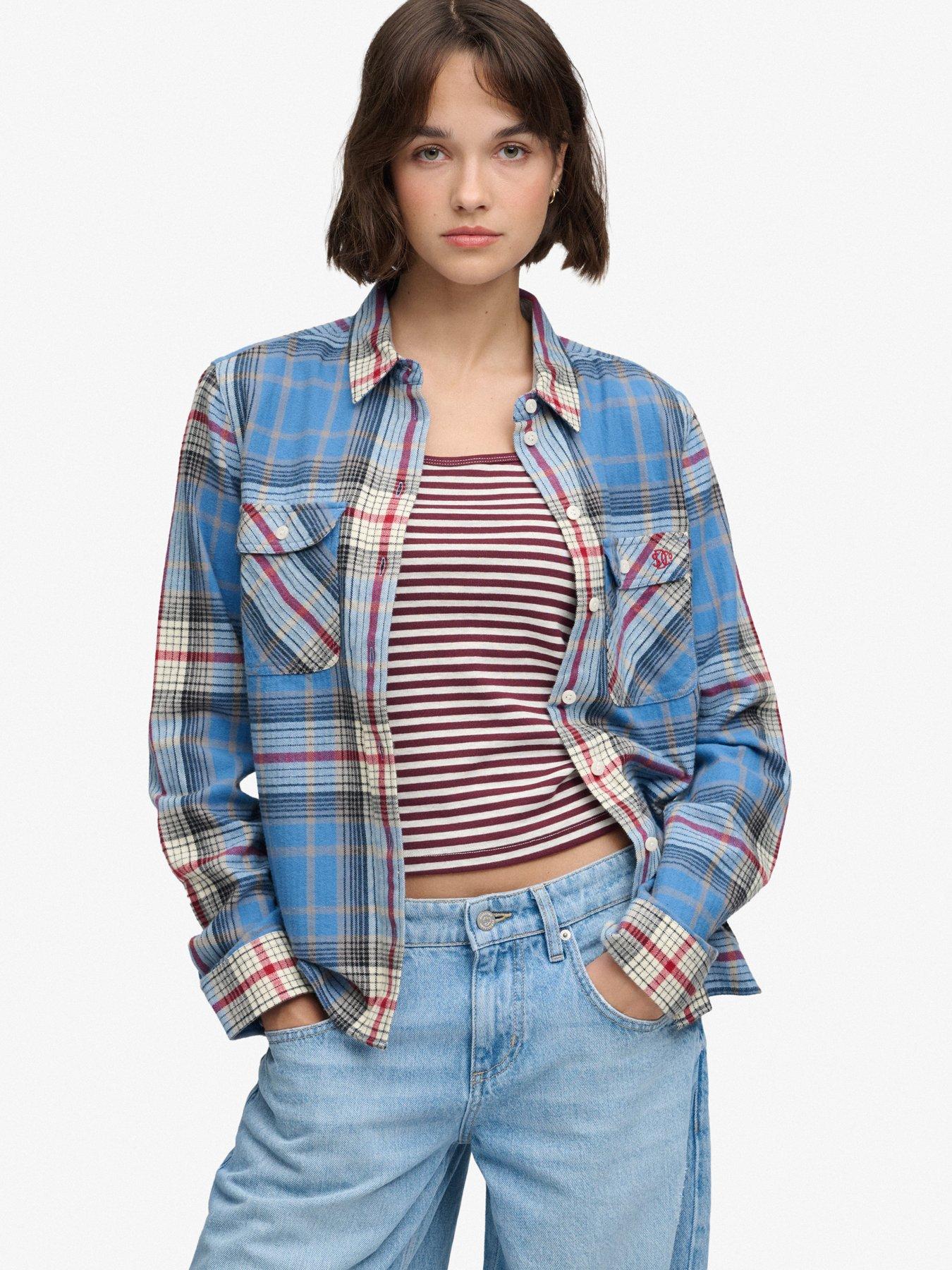 Superdry Women's Bleu Woman's Shirt Lumberjack Check - Image 2