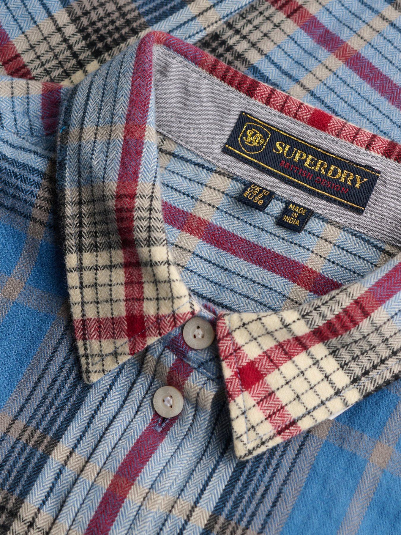 Image 6 of 6 of Superdry Womens Lumberjack Check&nbsp;Cotton Flannel Shirt - Blue