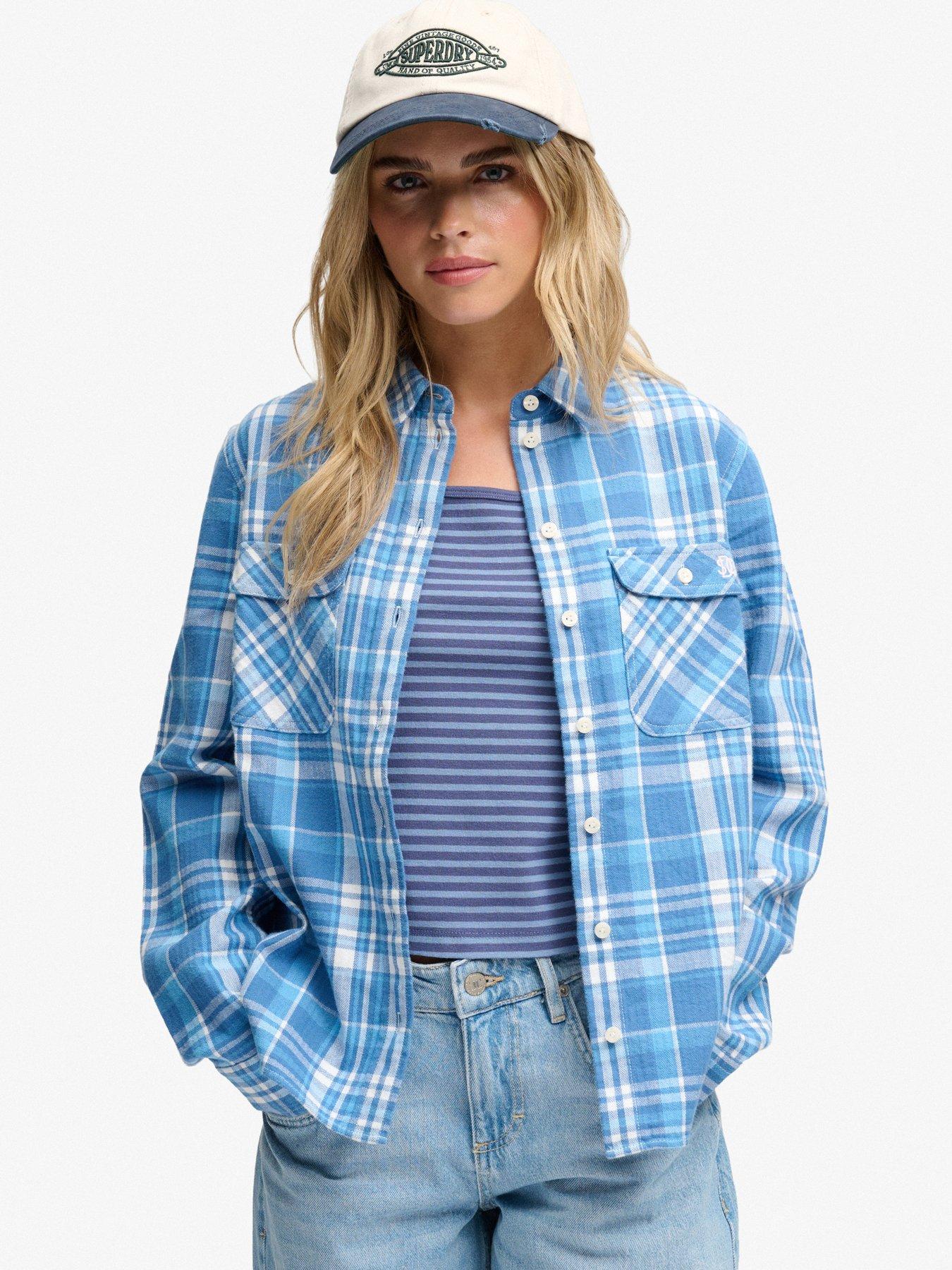 Superdry Women's Bleu Flannel Checked Shirt Lumberjack - Image 2