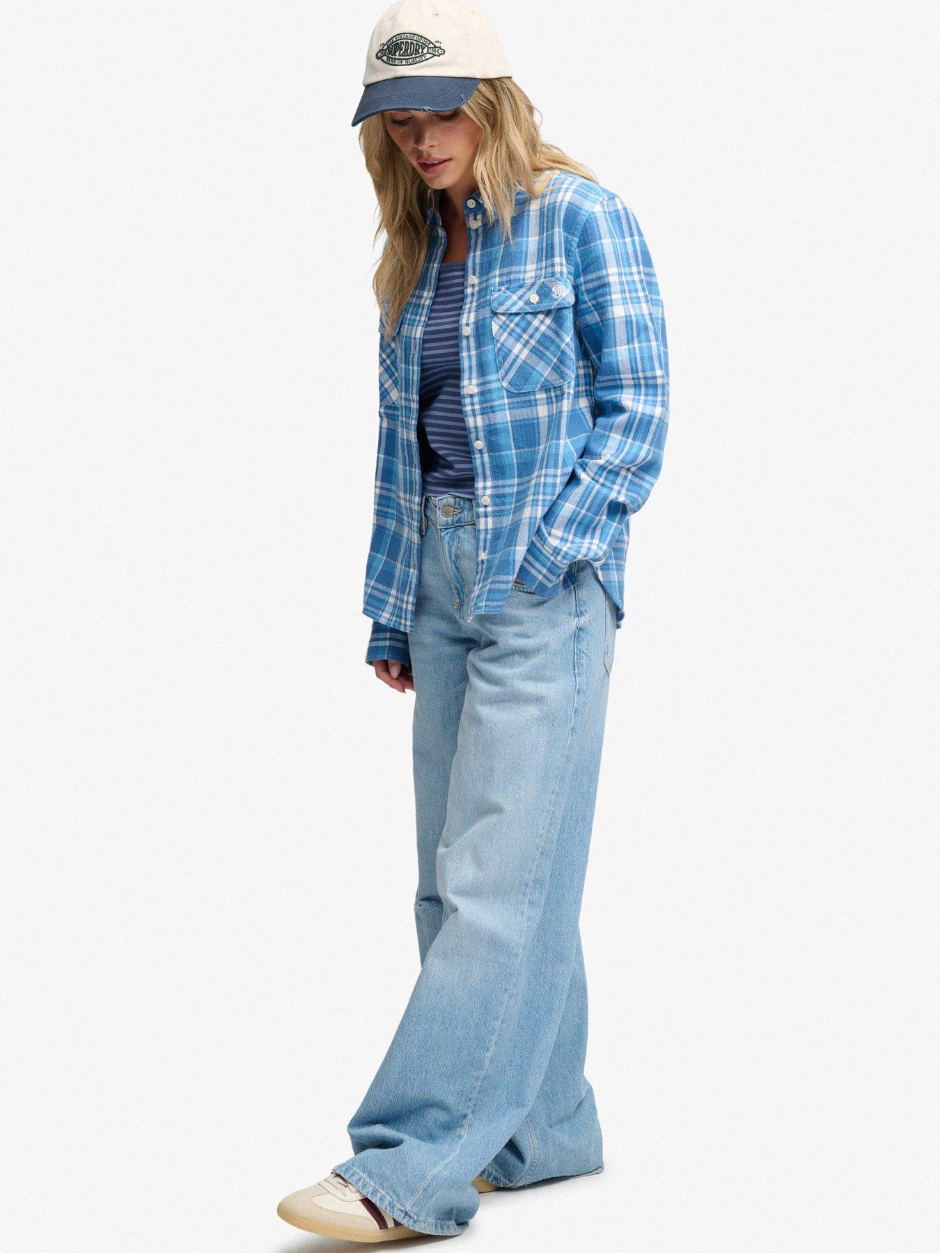 Image 3 of 6 of Superdry Superdry Lumberjack Check Flannel Shirt - Blue