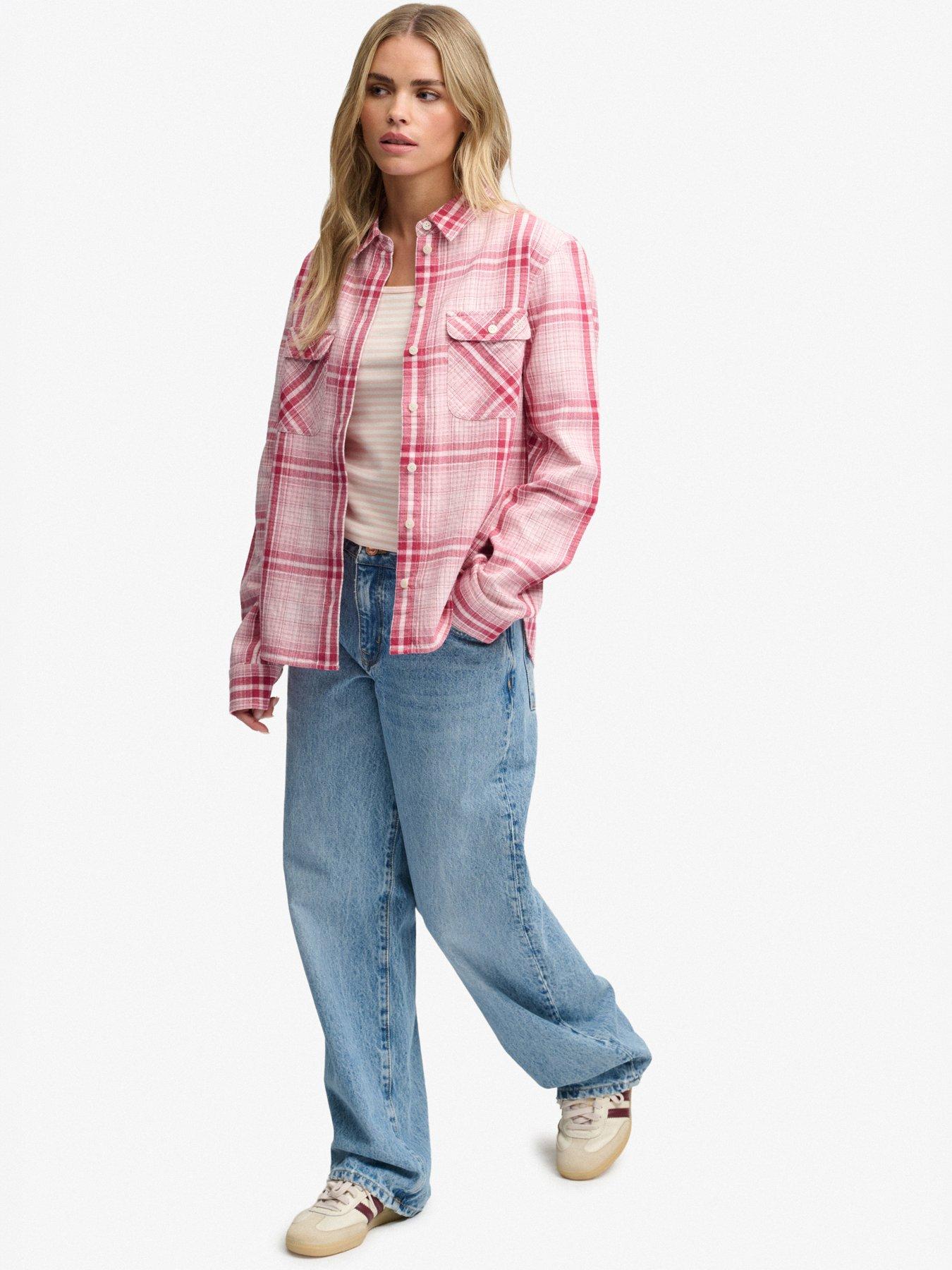 Image 3 of 6 of Superdry Superdry Lumberjack Check Flannel Shirt - Pink