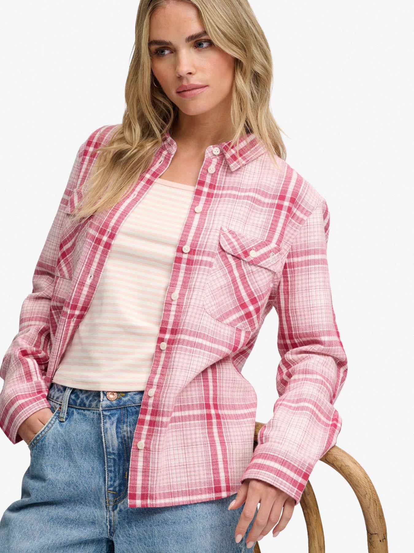 Image 5 of 6 of Superdry Superdry Lumberjack Check Flannel Shirt - Pink