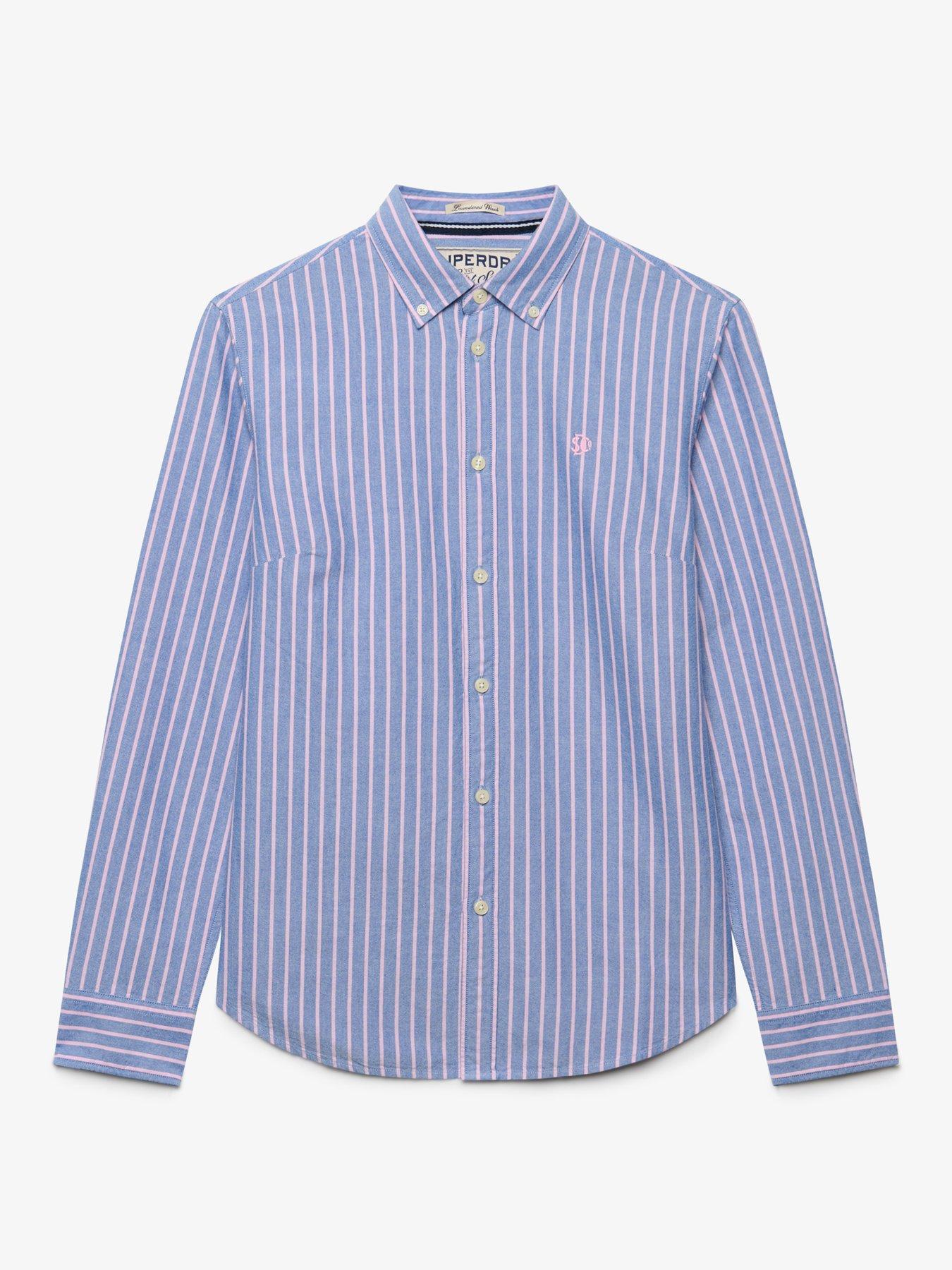 Image 7 of 7 of Superdry Womens Slim Oxford Button-Down Long Sleeve Shirt - Navy
