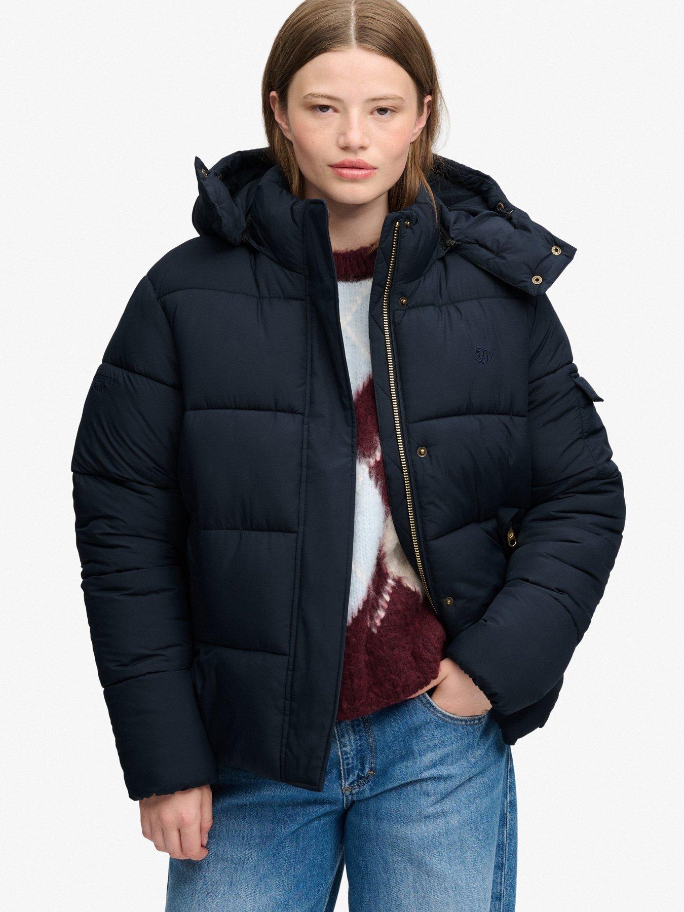 Superdry Women's Bleu Down Jacket Premium Ripstop - Image 3