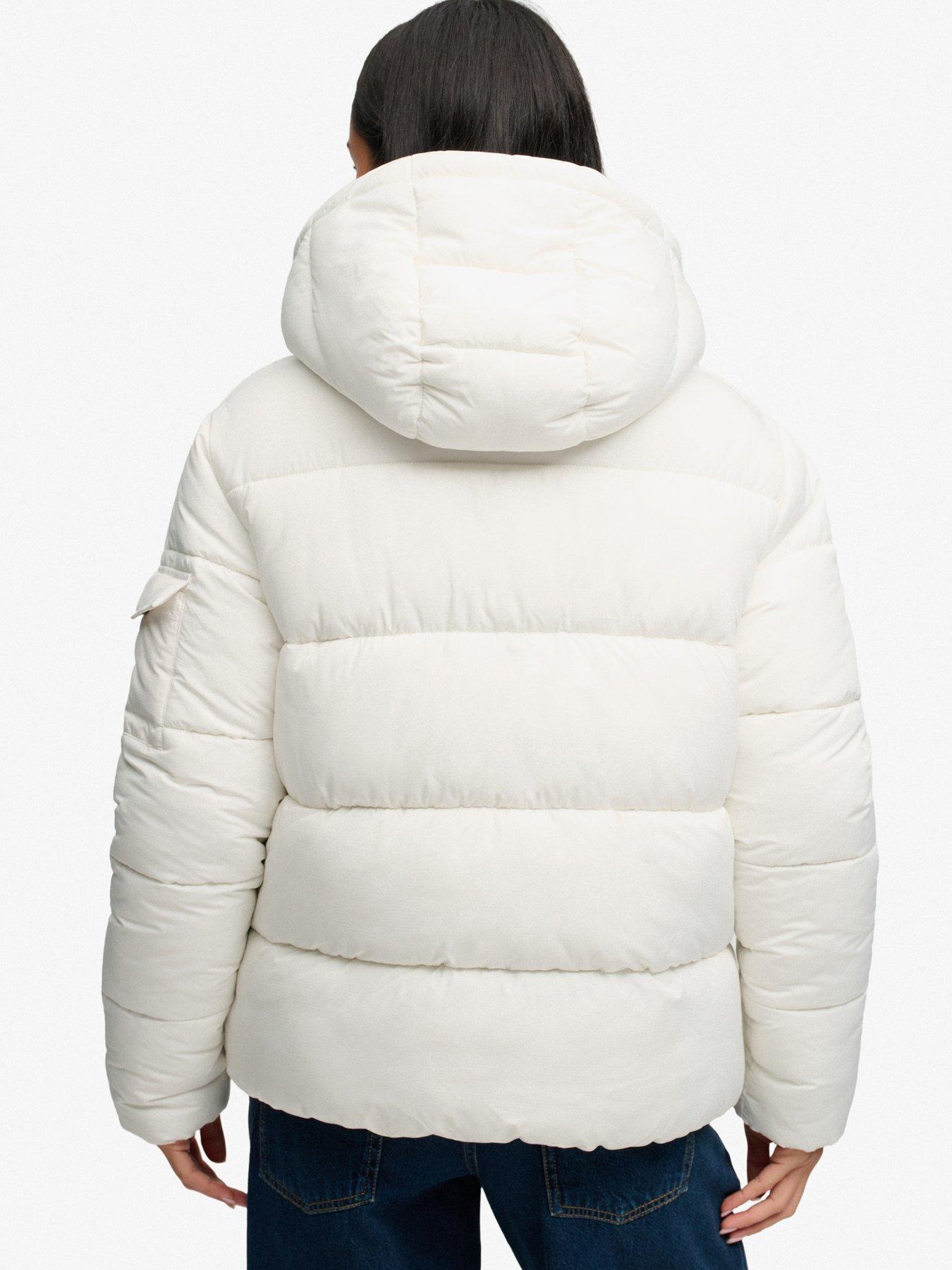 Image 2 of 7 of Superdry Superdry Premium Ripstop Puffer Jacket - Off White