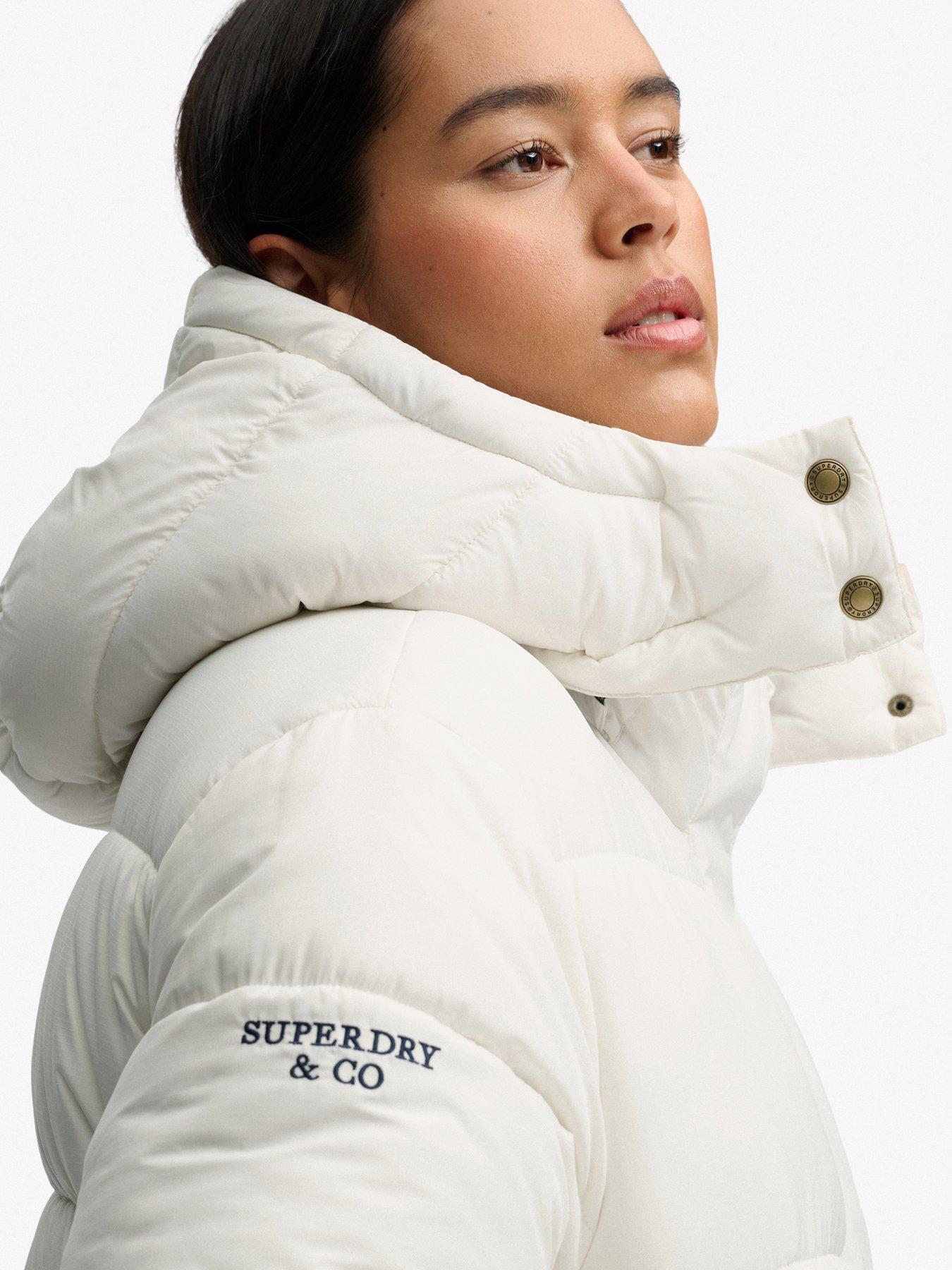 Image 4 of 7 of Superdry Superdry Premium Ripstop Puffer Jacket - Off White