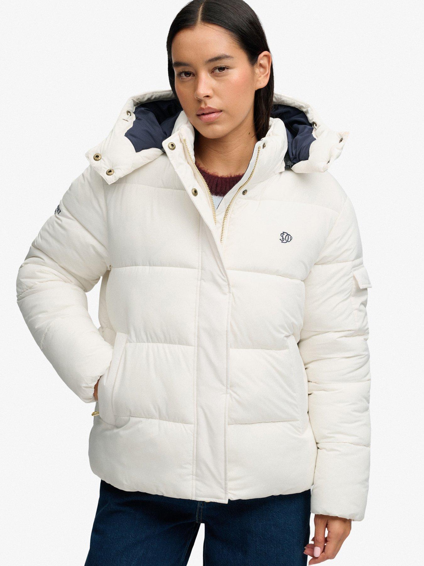 Image 5 of 7 of Superdry Superdry Premium Ripstop Puffer Jacket - Off White