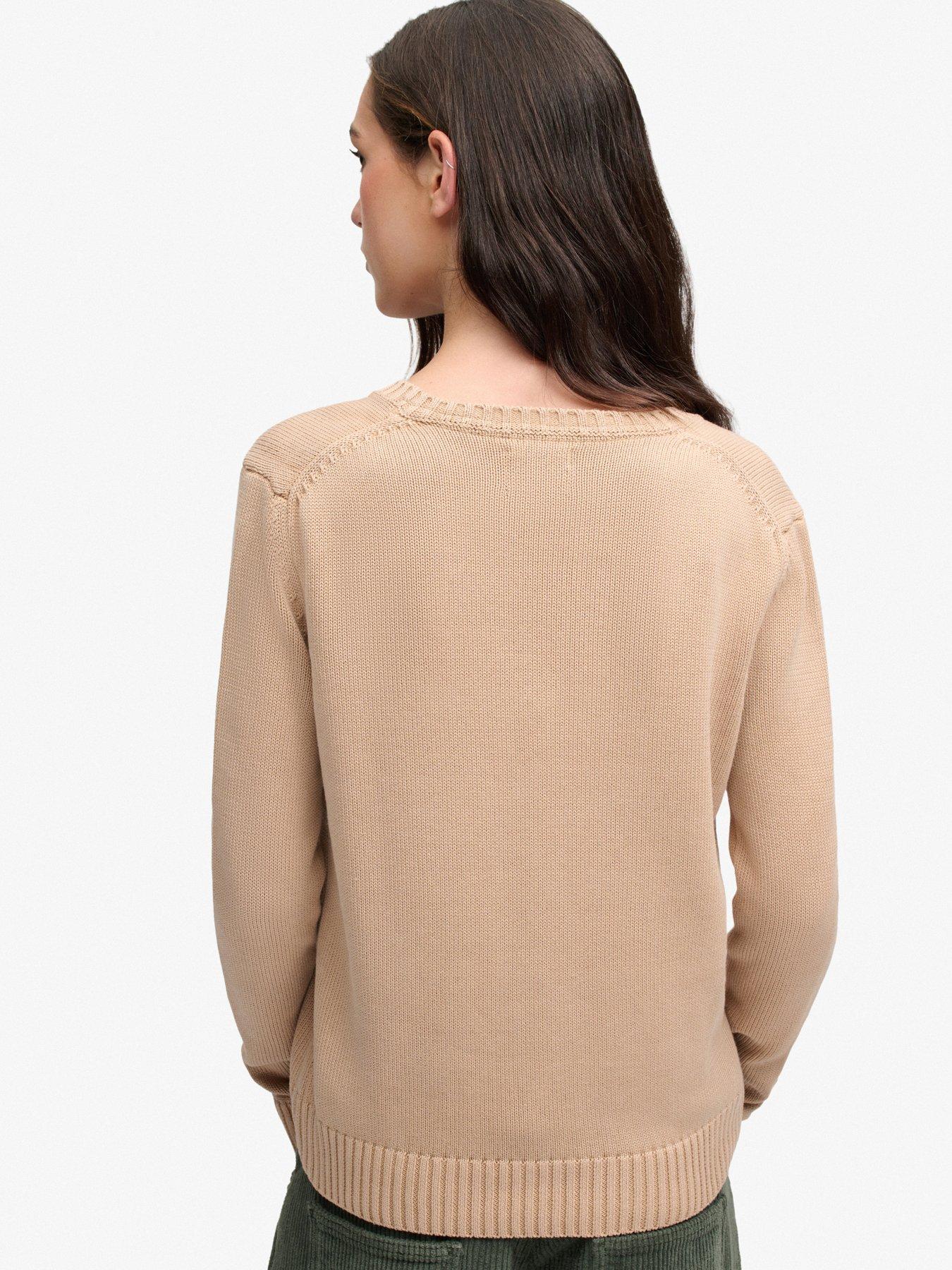 Image 2 of 6 of Superdry Superdry Washed V Neck Jumper - Natural
