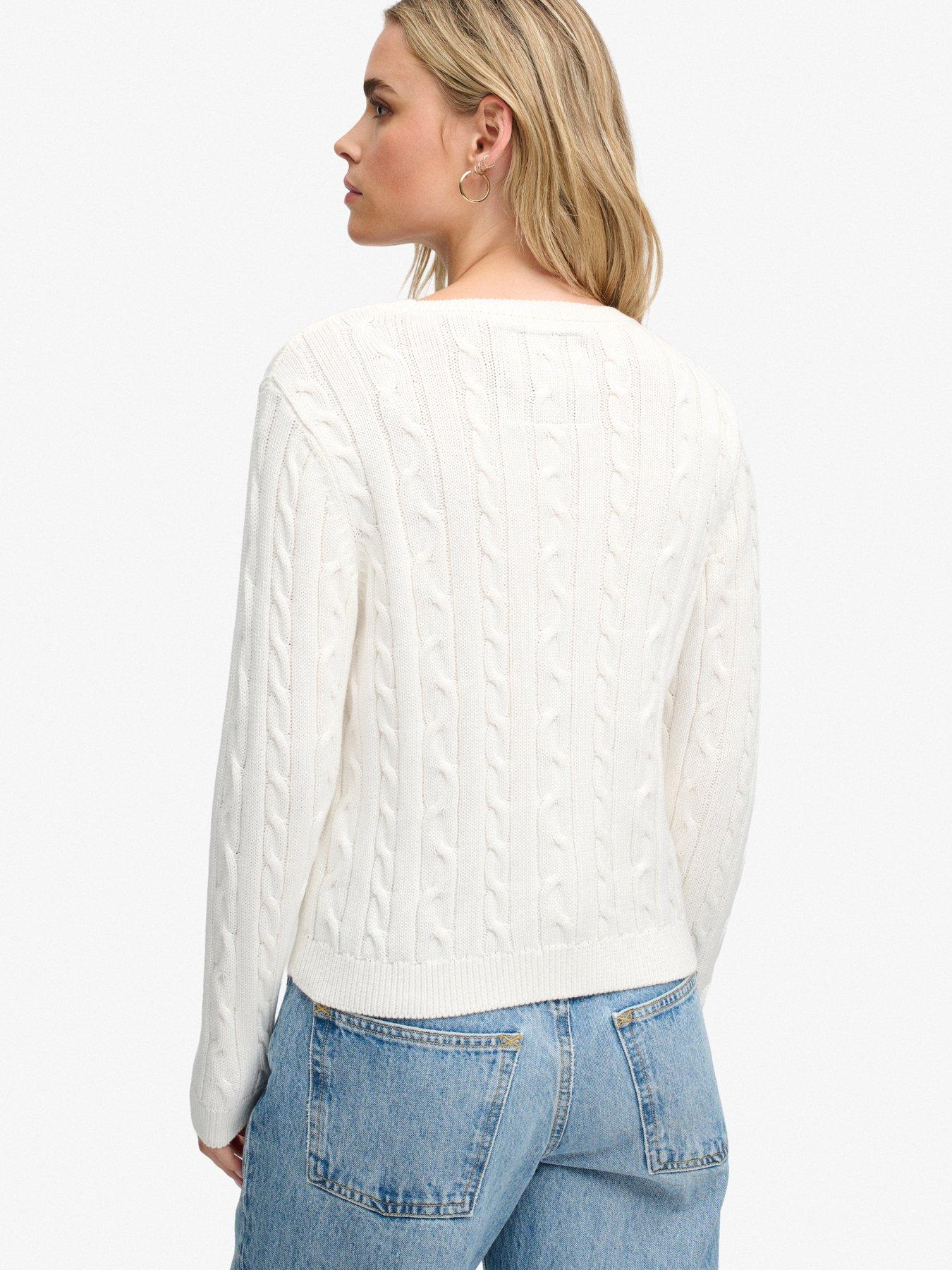 Image 2 of 6 of Superdry Superdry Essentials Sd&amp;co Cable Jumper - Off White