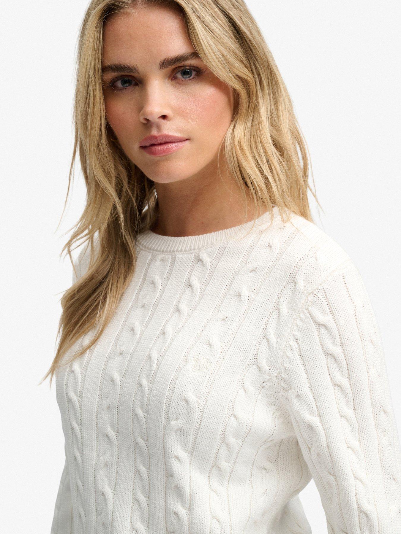 Image 6 of 6 of Superdry Superdry Essentials Sd&amp;co Cable Jumper - Off White