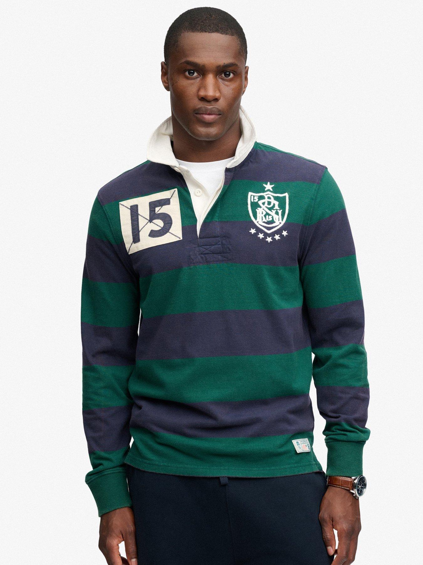 Superdry Men's Bleu Striped Polo Shirt Monogram - Image 2