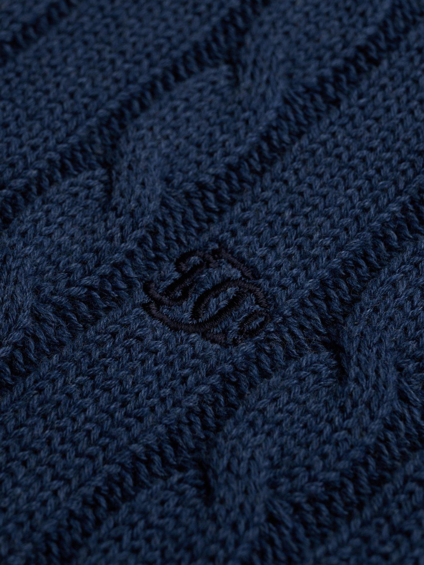 Image 6 of 6 of Superdry Cotton Cable Knit Crew Jumper - Blue
