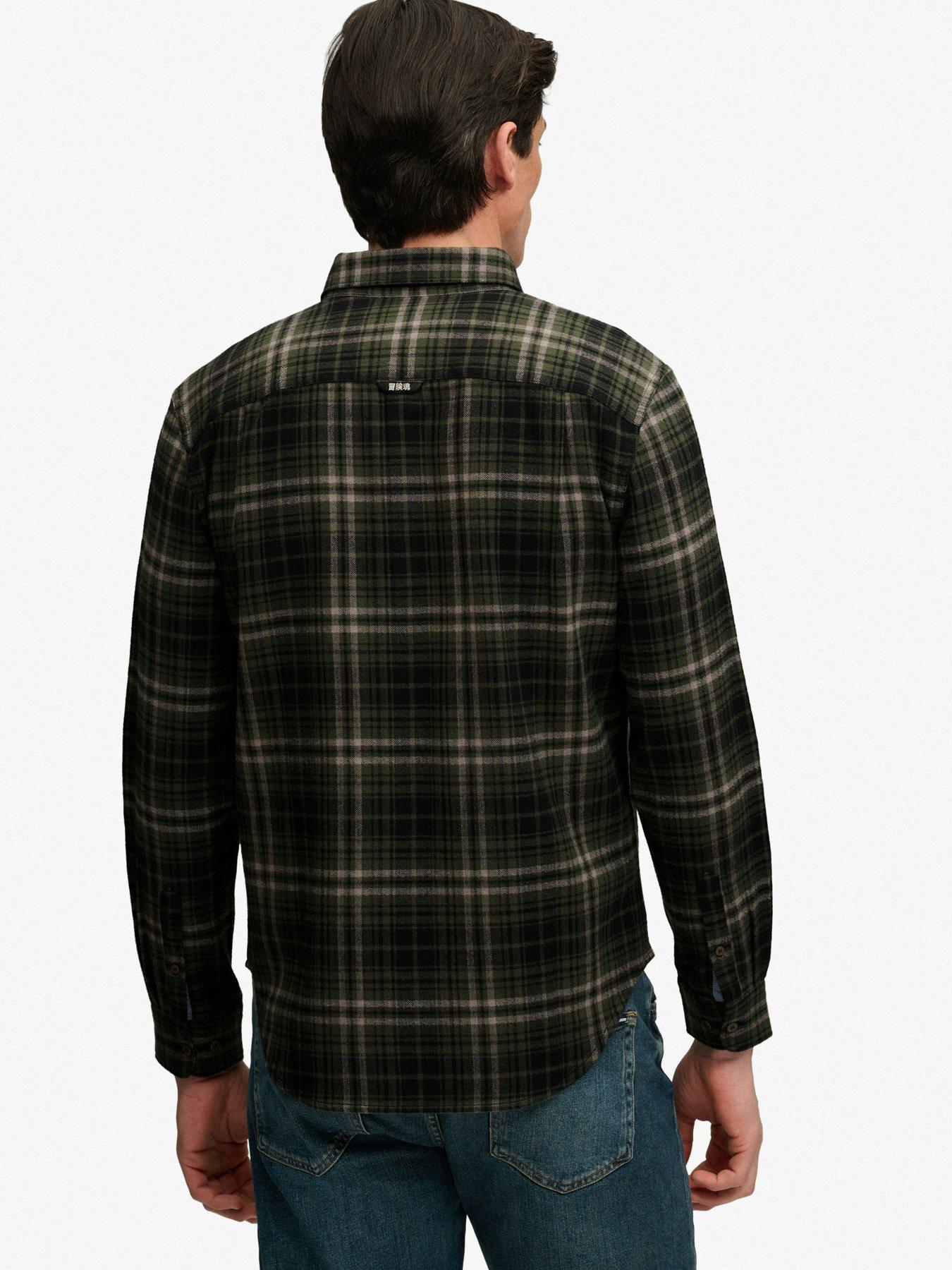 Image 2 of 6 of Superdry Mens Lumberjack Brushed Cotton Relaxed Fit Shirt - Green