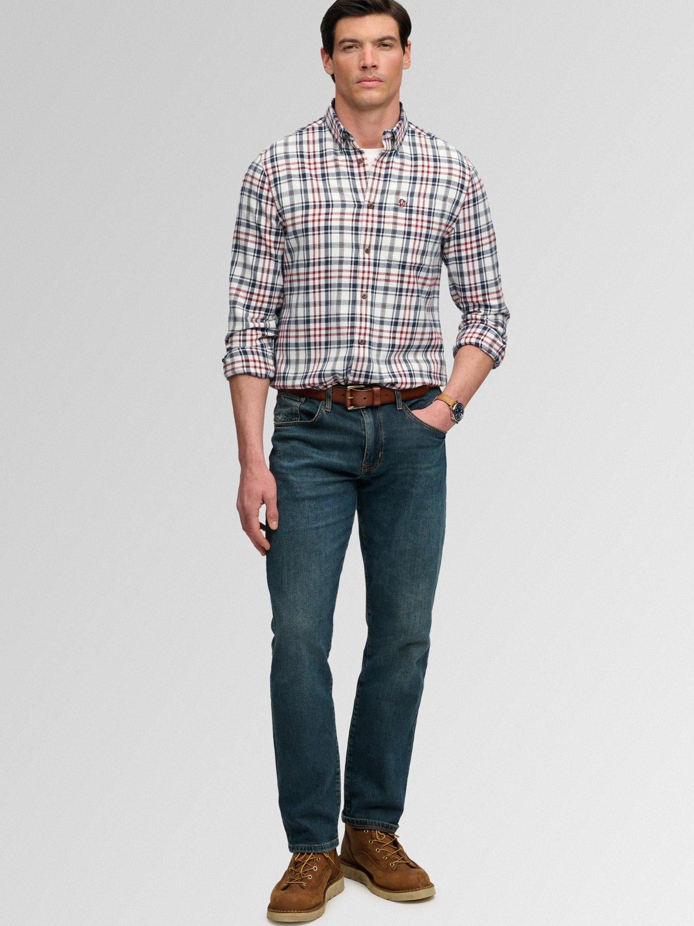 Image 3 of 7 of Superdry Long Sleeve Cotton Lumberjack Shirt - White