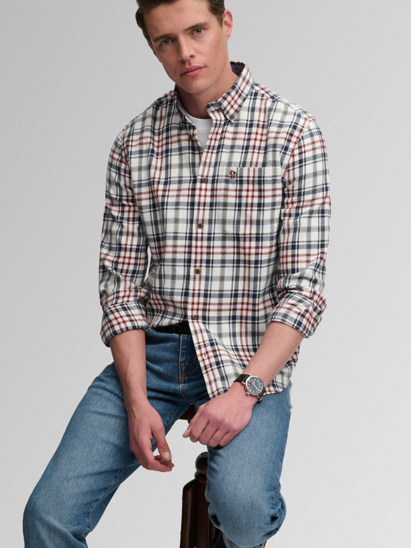 Image 6 of 7 of Superdry Long Sleeve Cotton Lumberjack Shirt - White