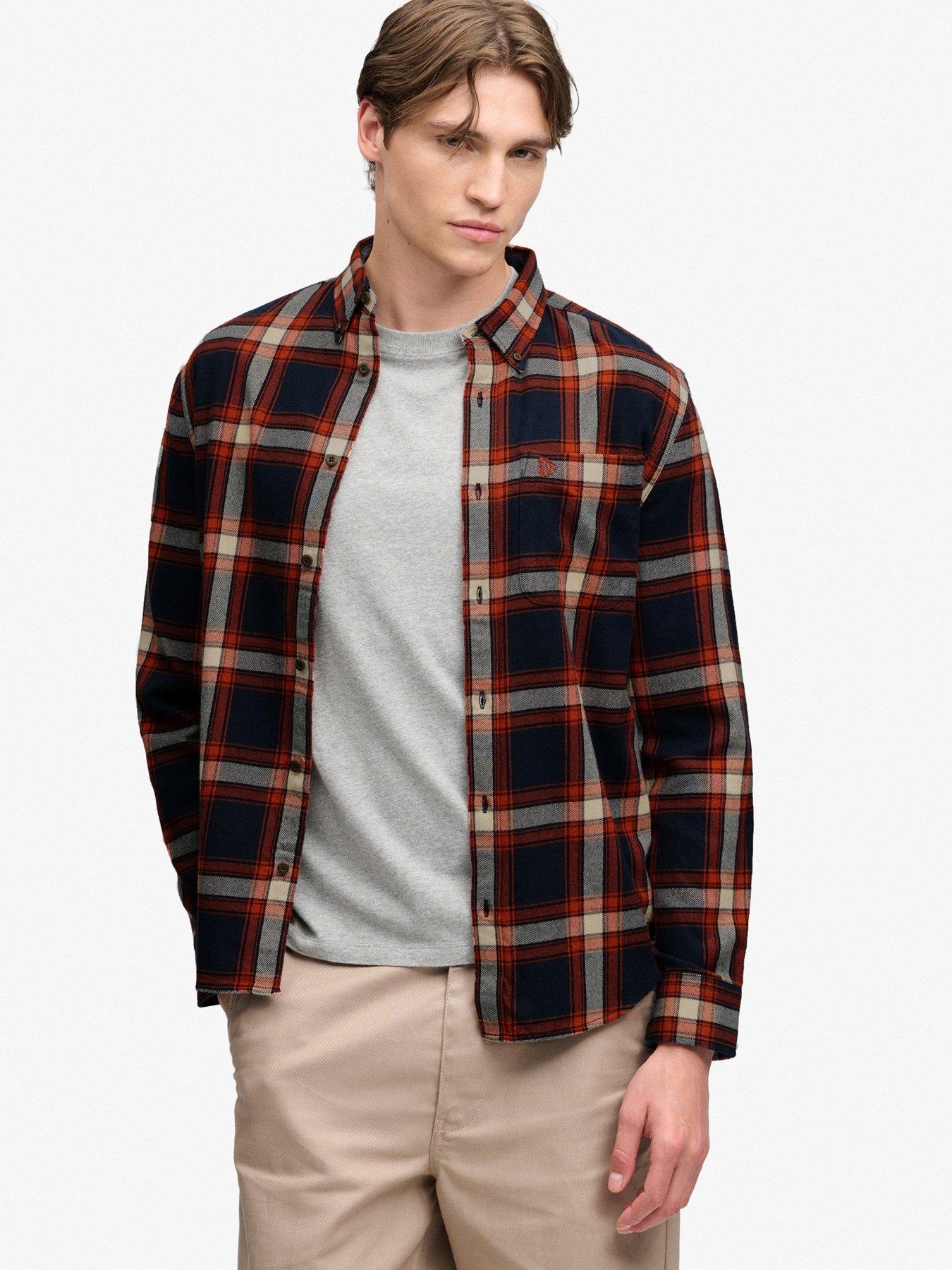Image 1 of 6 of Superdry Mens Lumberjack Relaxed Fit Cotton Shirt - Navy