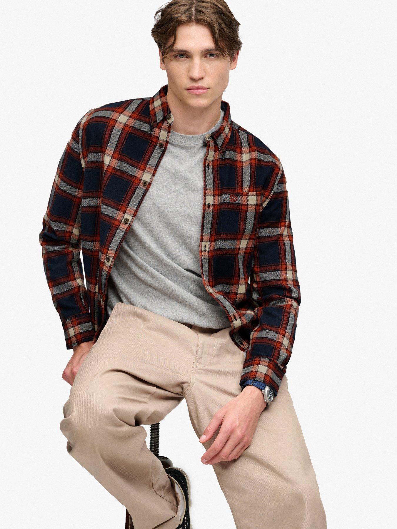 Image 4 of 6 of Superdry Mens Lumberjack Relaxed Fit Cotton Shirt - Navy