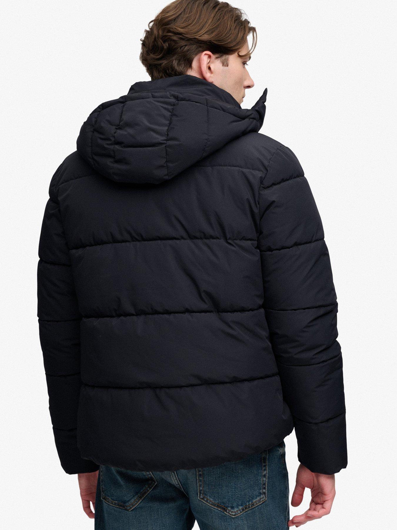 Image 2 of 7 of Superdry Mens Premium Hood Puffer Jacket - Black