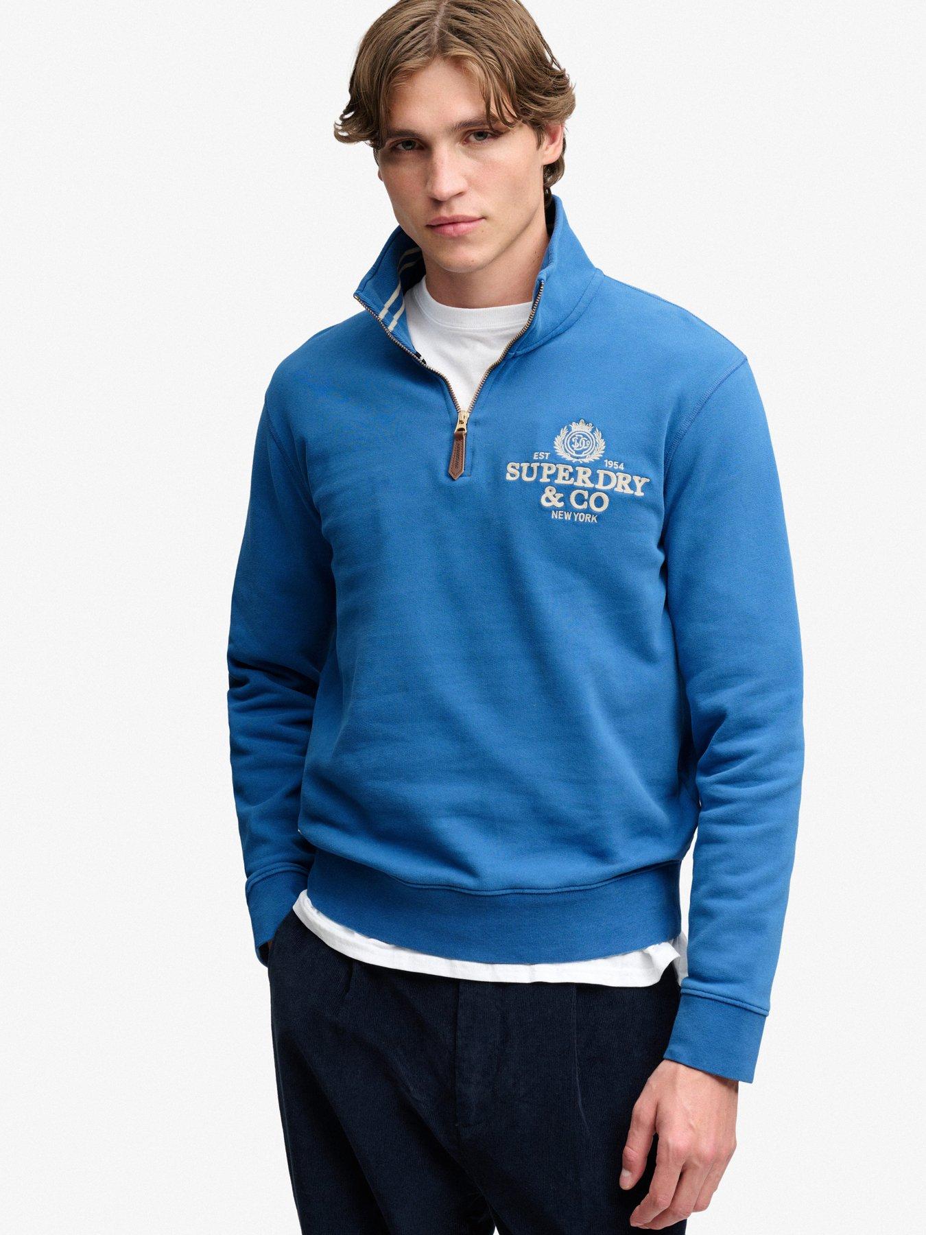 Image 1 of 6 of Superdry Superdry Company Logo Half Zip Sweat - Blue