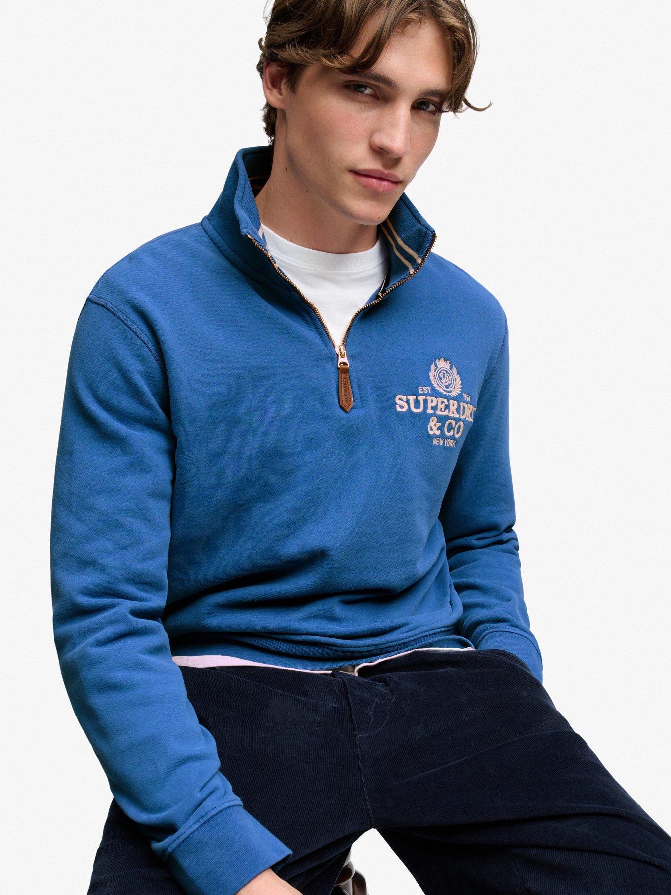 Image 4 of 6 of Superdry Superdry Company Logo Half Zip Sweat - Blue