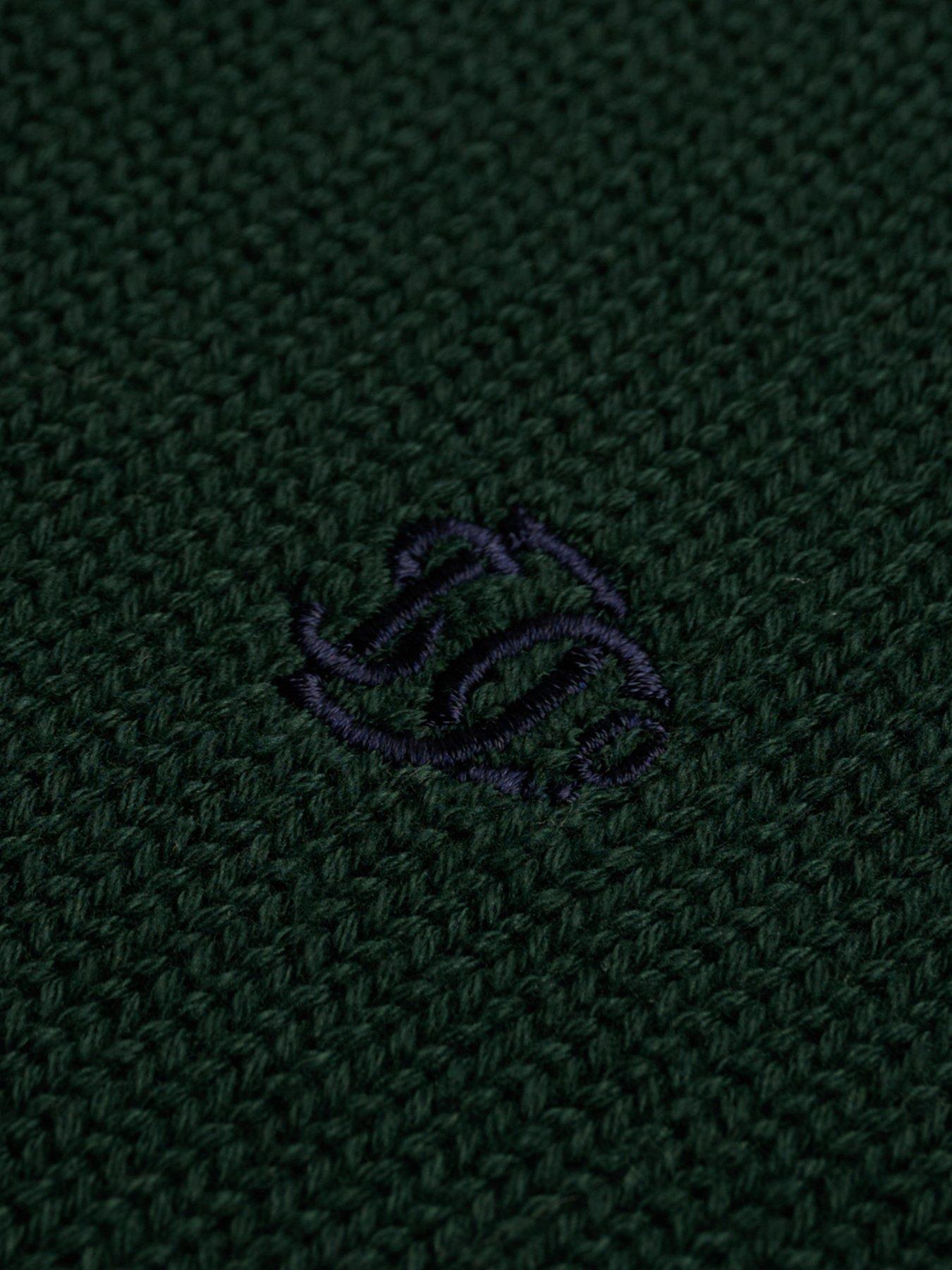 Image 6 of 7 of Superdry Mens Cotton Button Henley Jumper - Green