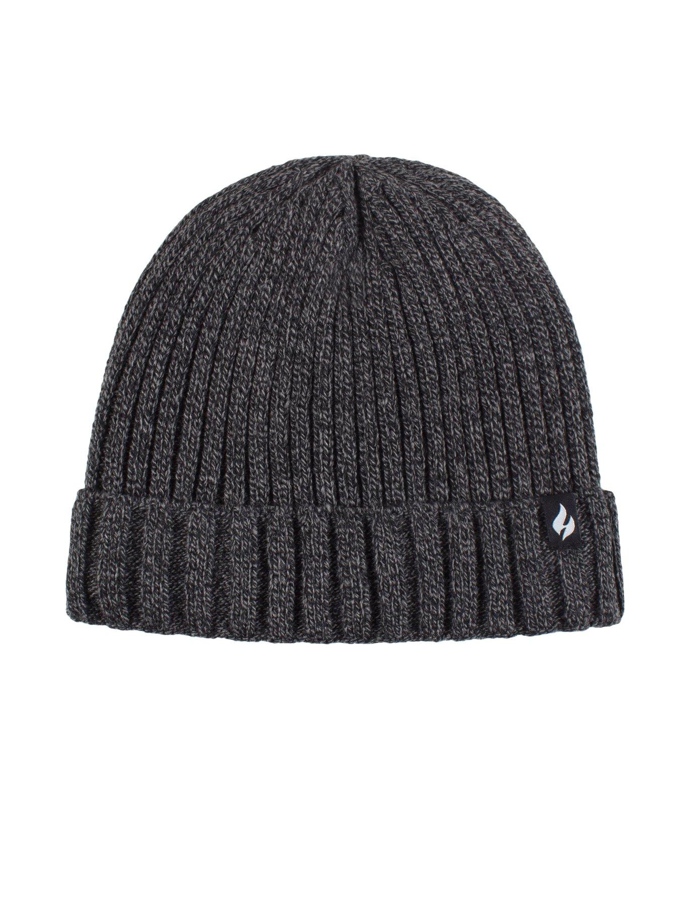 Image 3 of 4 of Heat Holders Mens Chunky Rib Turnover Heatweaver Lined Hat - Charcoal