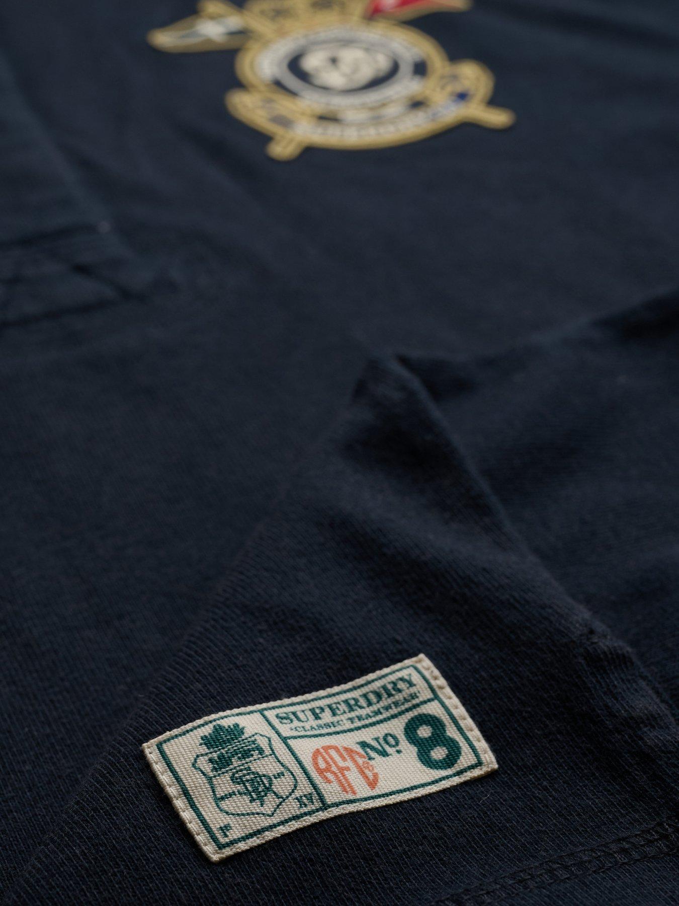 Image 6 of 6 of Superdry Mens Double Emblem Relaxed Fit Rugby Polo Shirt - Navy