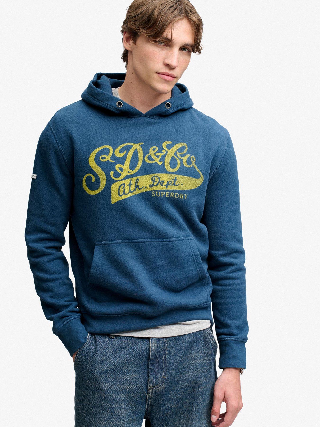 Superdry Men's Bleu Hooded Sweatshirt Vintage - Image 2