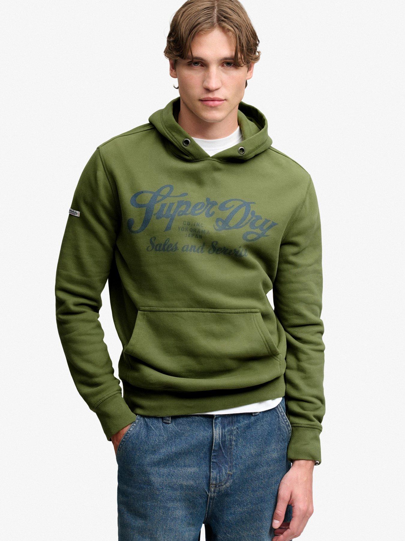 Superdry Men's Green Vintage Script Hoodie - Image 2