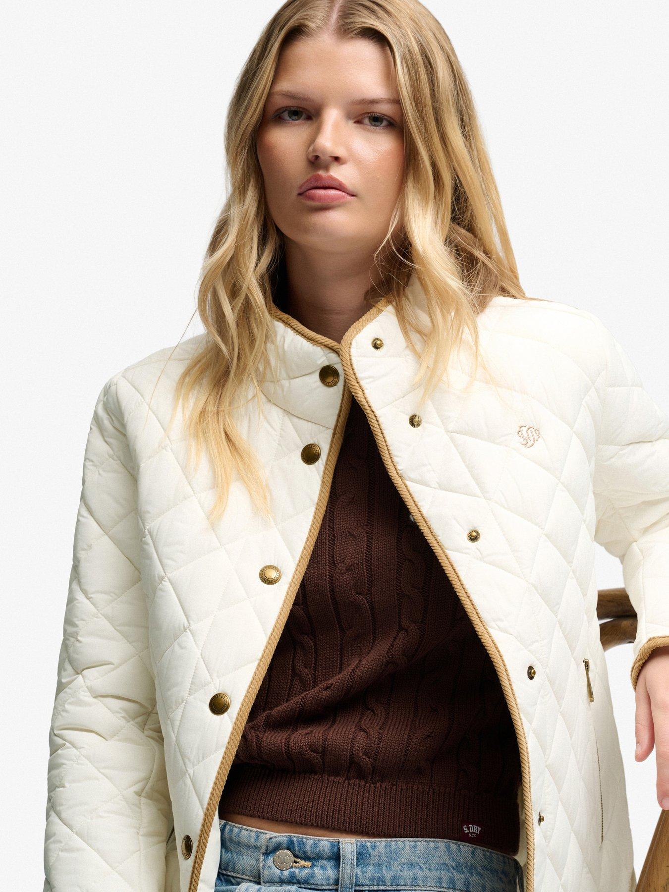 Image 4 of 7 of Superdry Superdry Estate Country Liner Jacket - Off White