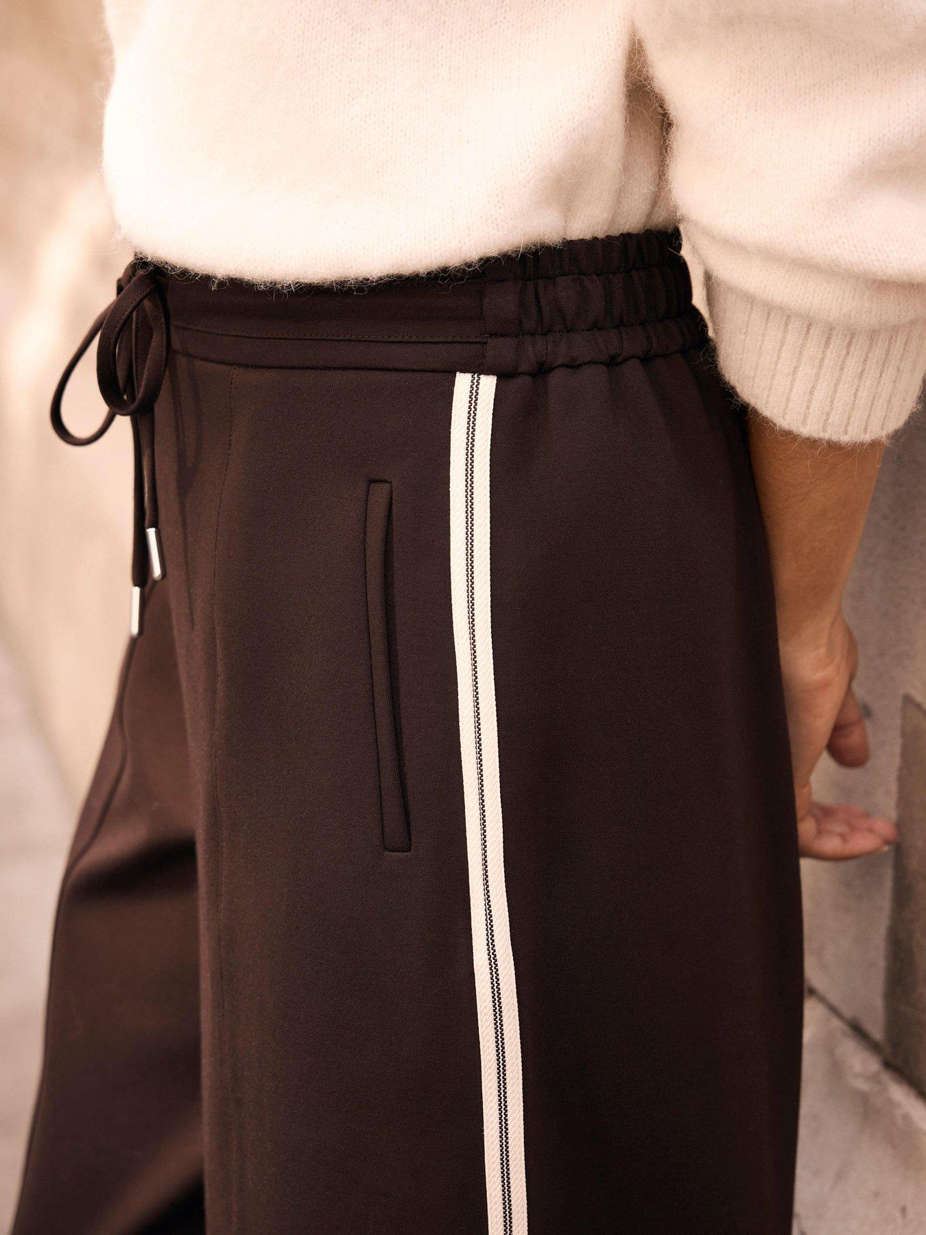 Image 4 of 6 of Mint Velvet Brown Stripe Barrel Trouser
