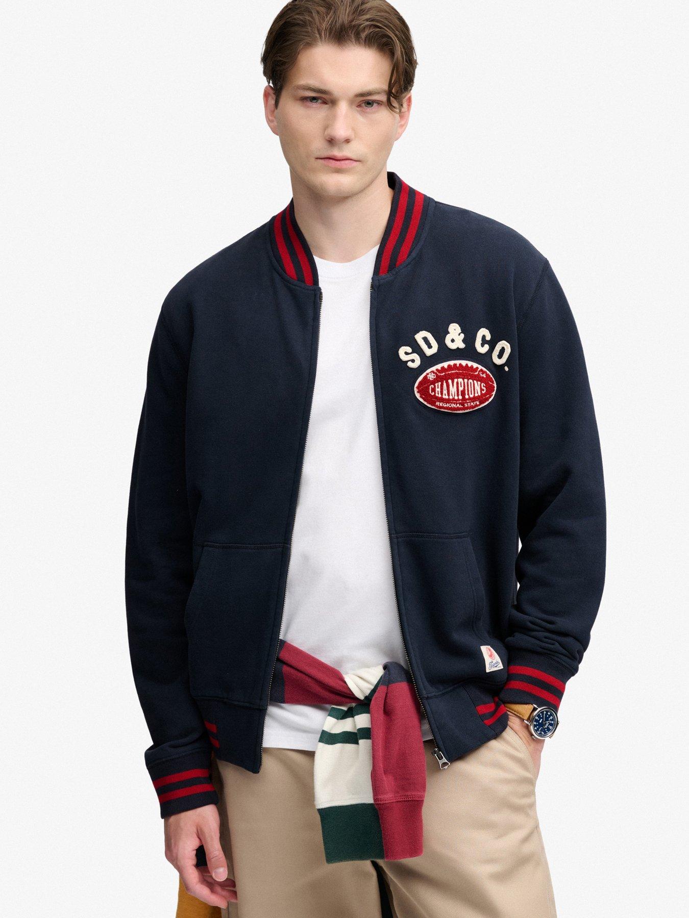 Image 1 of 6 of Superdry Superdry Vintage Athletic Bomber - Navy